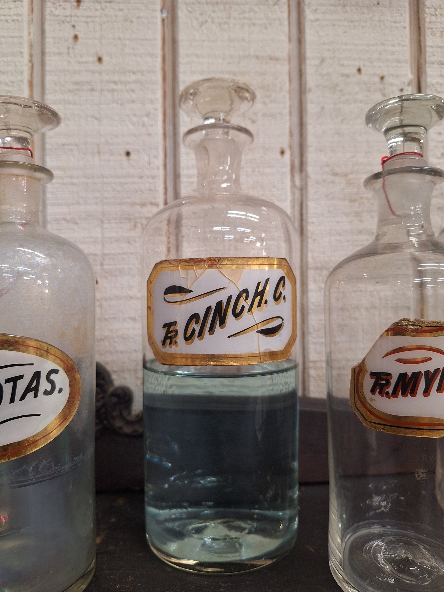 19th Century LUG Apothecary Jar Pontil Bottom - Tincture Cinch. C. - Exquisite Dark Curio