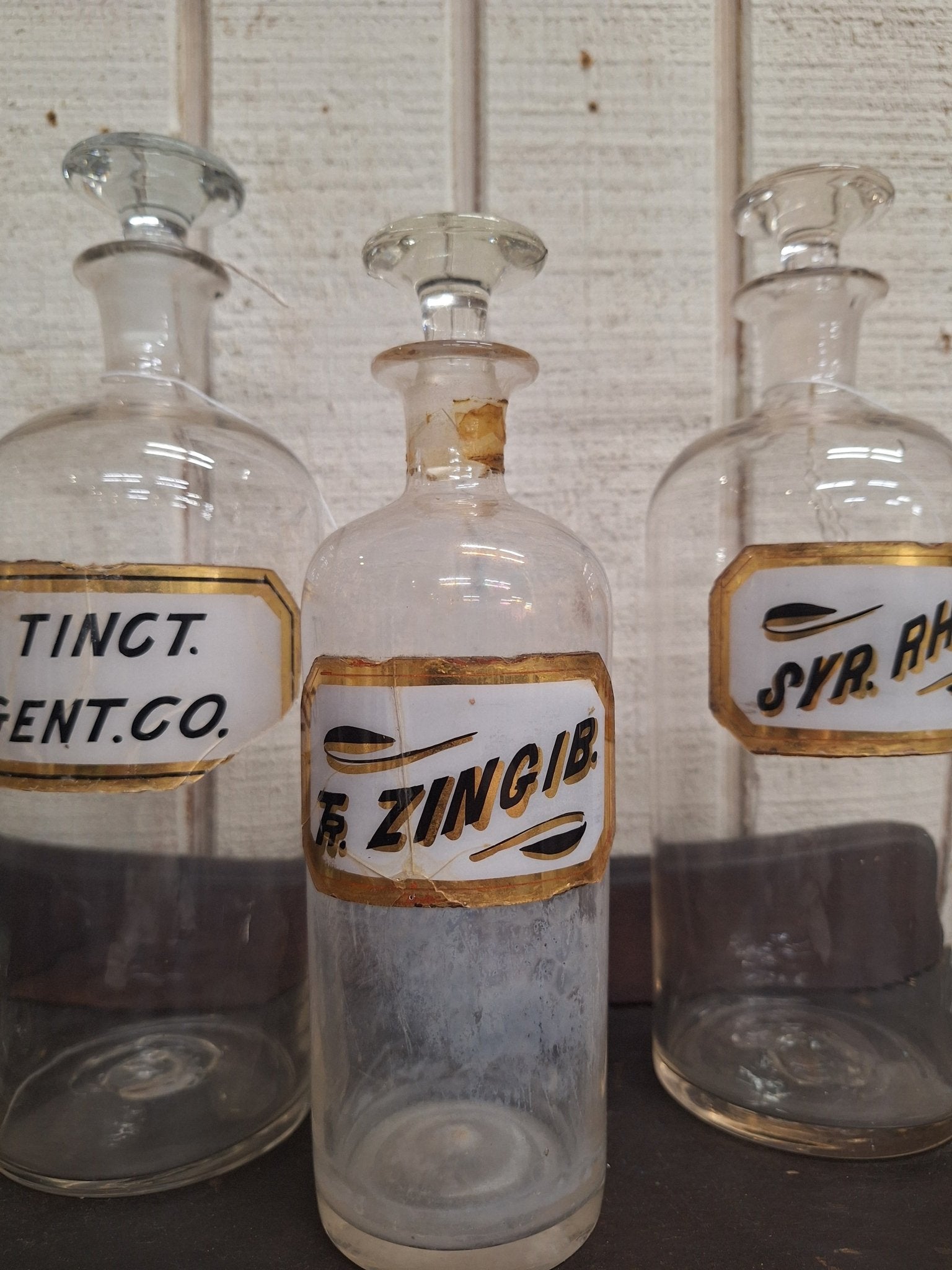 19th Century LUG Pontil Apothecary Bottle - Tincture Zingib. - Ginger Tincture - Exquisite Dark Curio