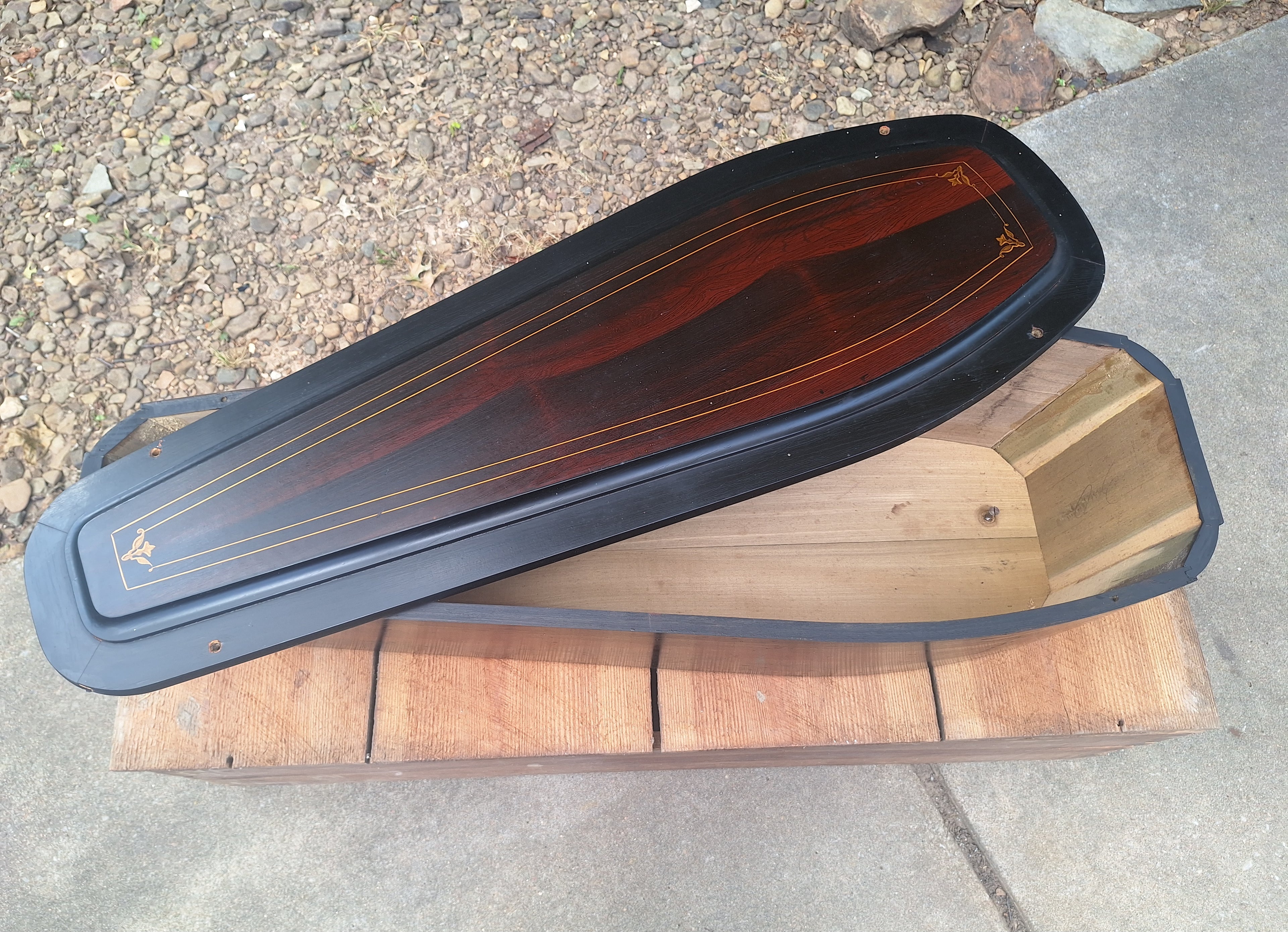 1800's 19th Century Baby Toe Pincher Coffin | Hand Painted Accents