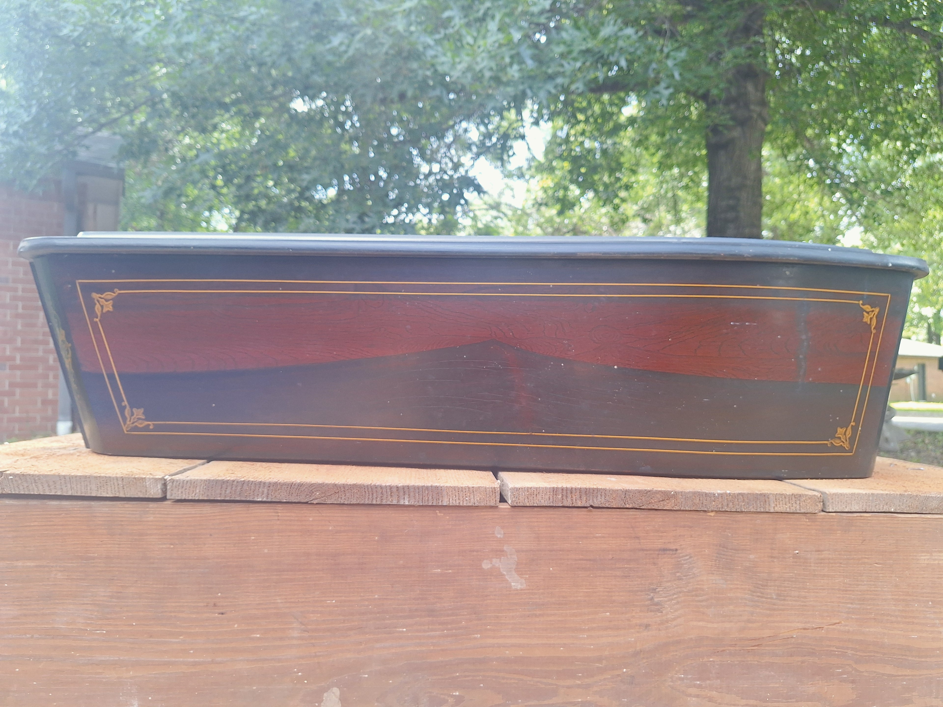 1800's 19th Century Baby Toe Pincher Coffin | Hand Painted Accents