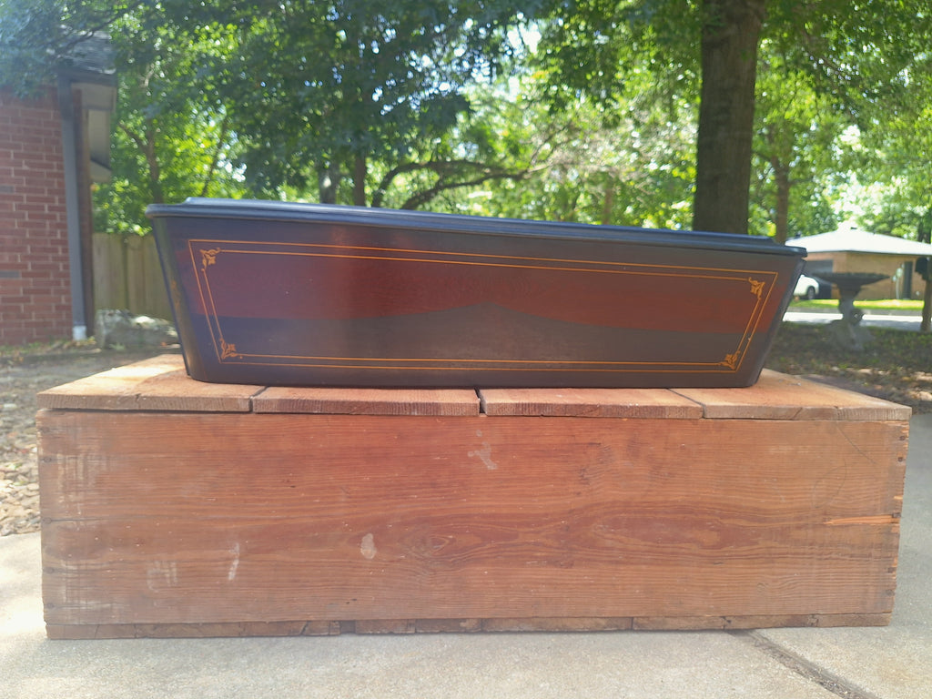 1800's 19th Century Baby Toe Pincher Coffin | Hand Painted Accents