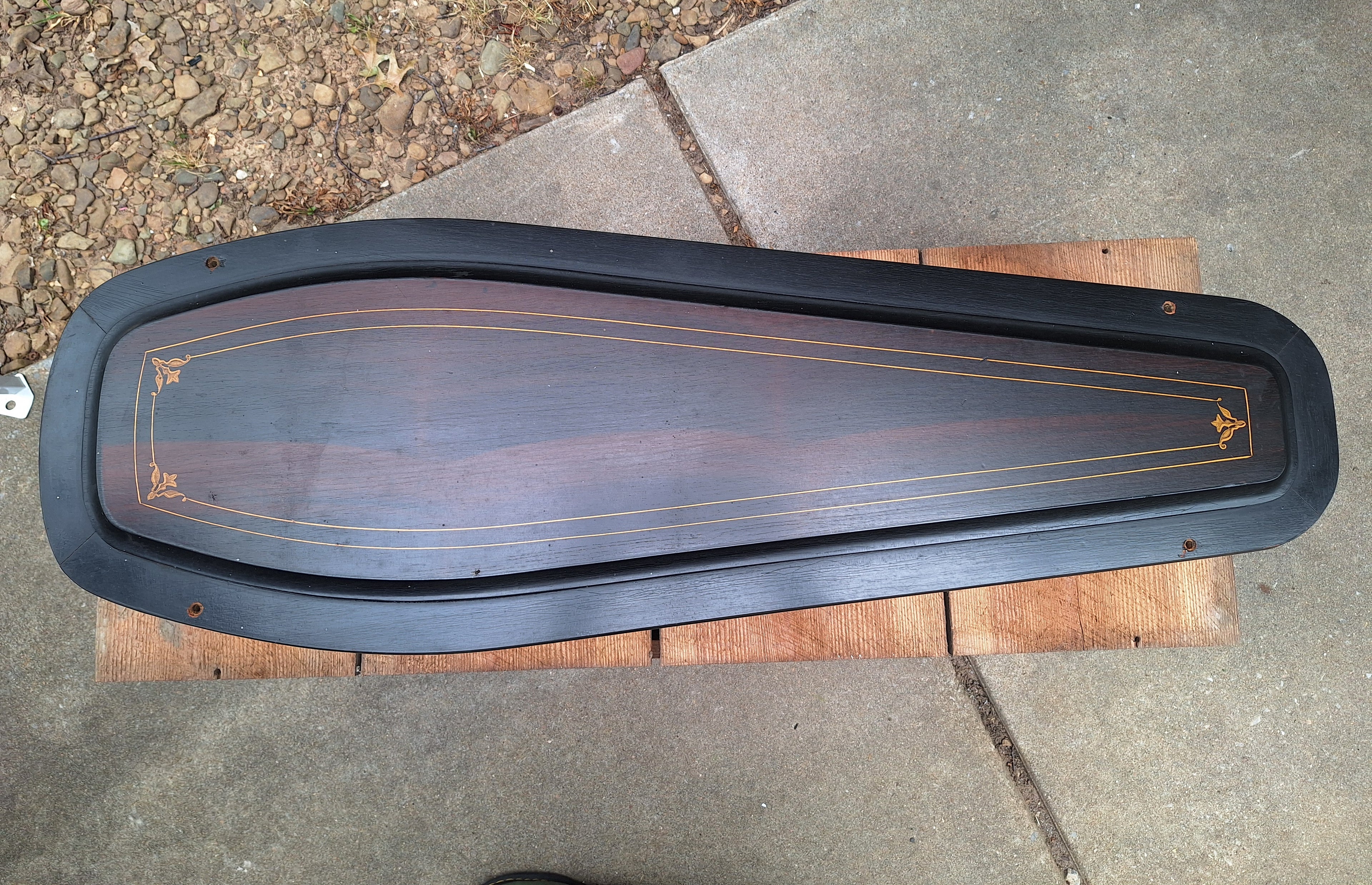 1800's 19th Century Baby Toe Pincher Coffin | Hand Painted Accents