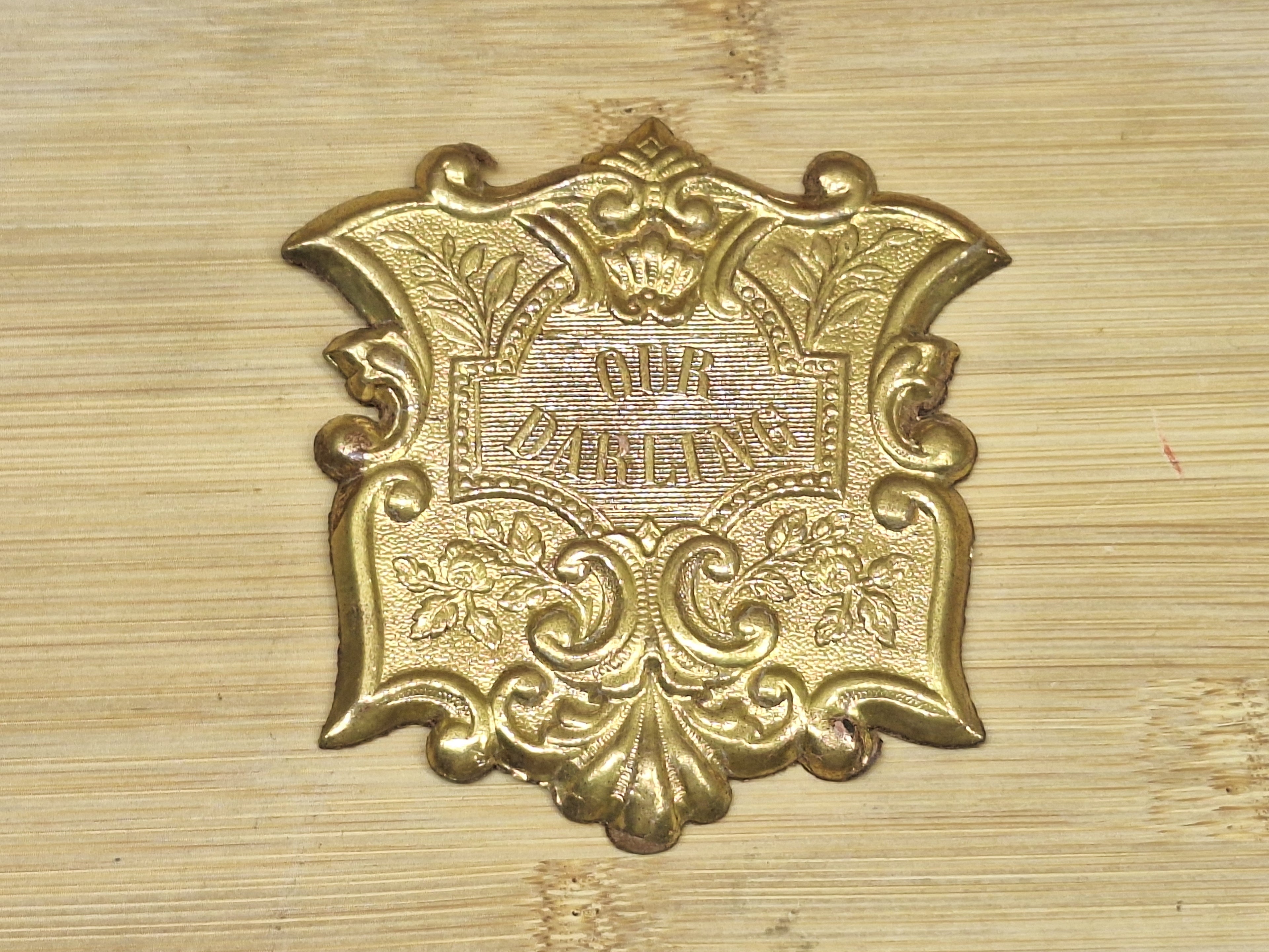 Die Cut Pulp Paper 'Our Darling' Plaques - Gilded Gold | 29th Century