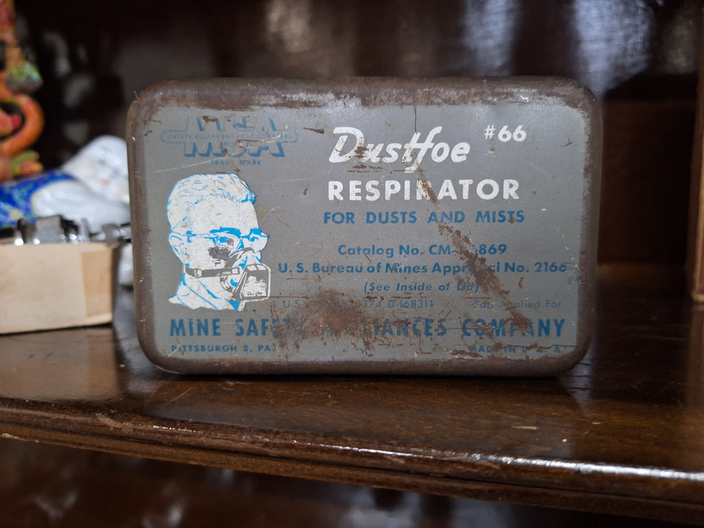 DustFoe Mining Respirator & Tin, Vintage