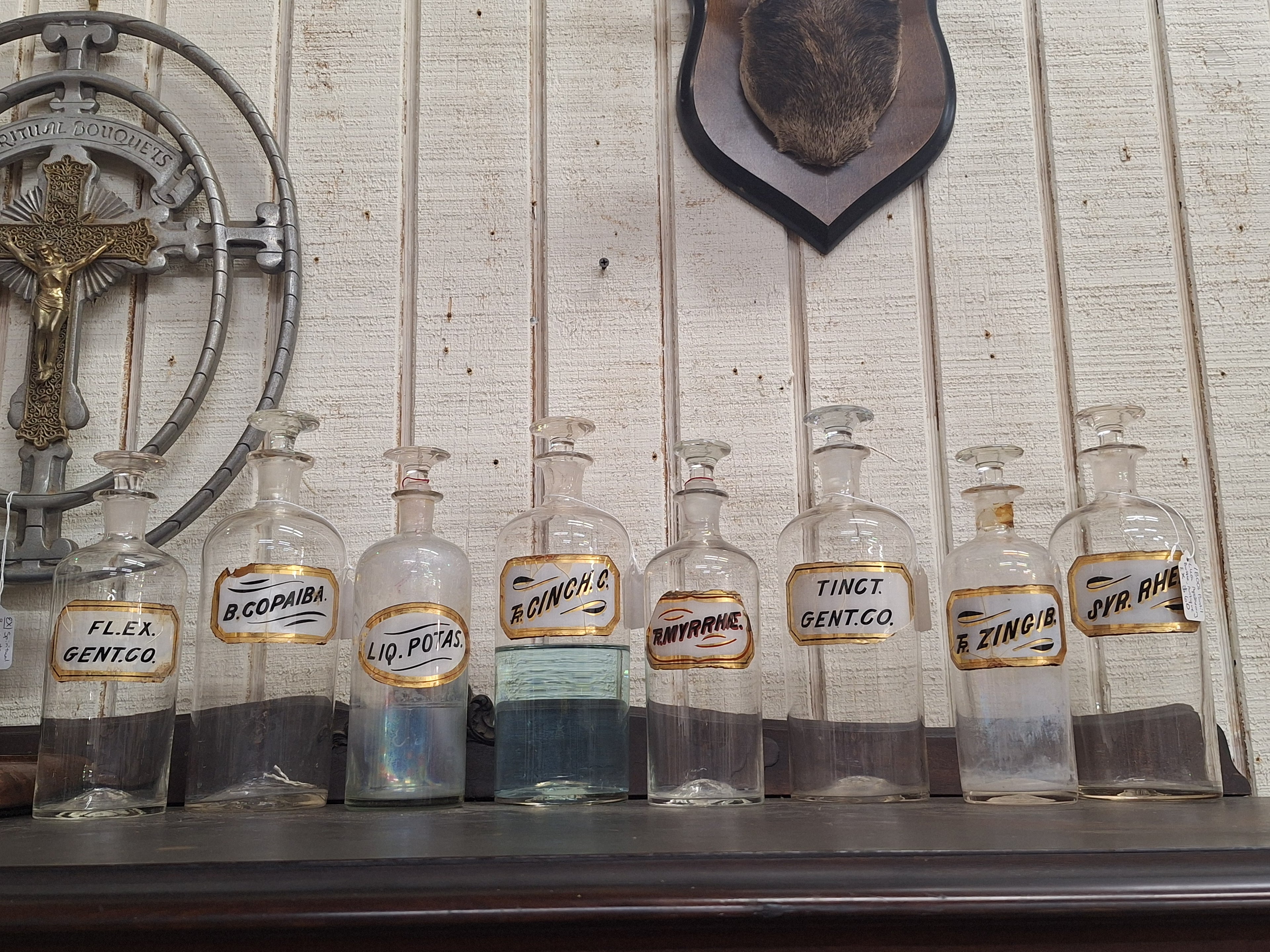 19th Century LUG Apothecary Jar Pontil Bottom - Syr. Rhei