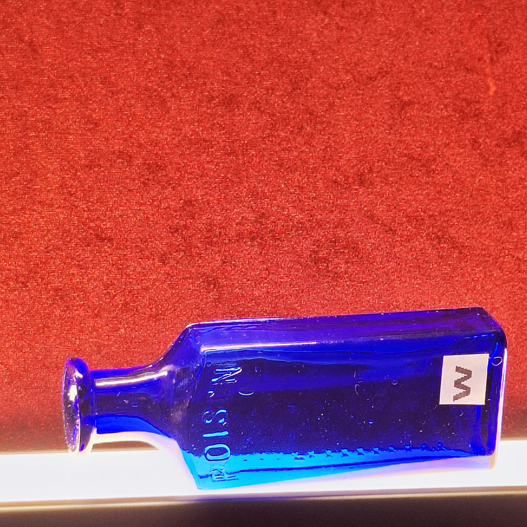 Antique Cobalt Poison Bottle, marked Caution, Not to be taken, and POISON | European Poison Bottle | 19th Century Bottle