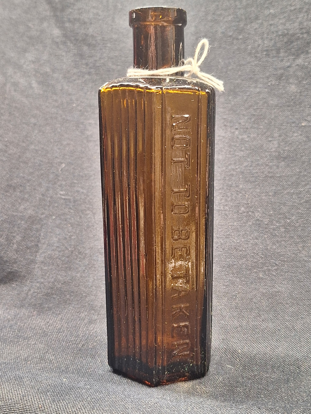 Antique European Amber Poison Bottle - "Not To Be Taken"