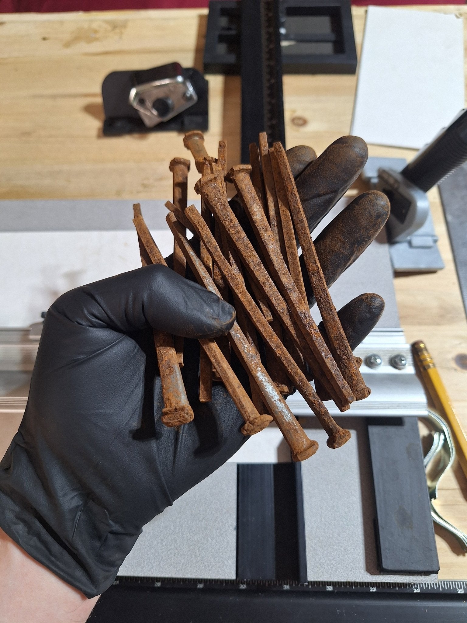 4.5" Antique Square 'Coffin' Nails, Priced Each - Exquisite Dark Curio