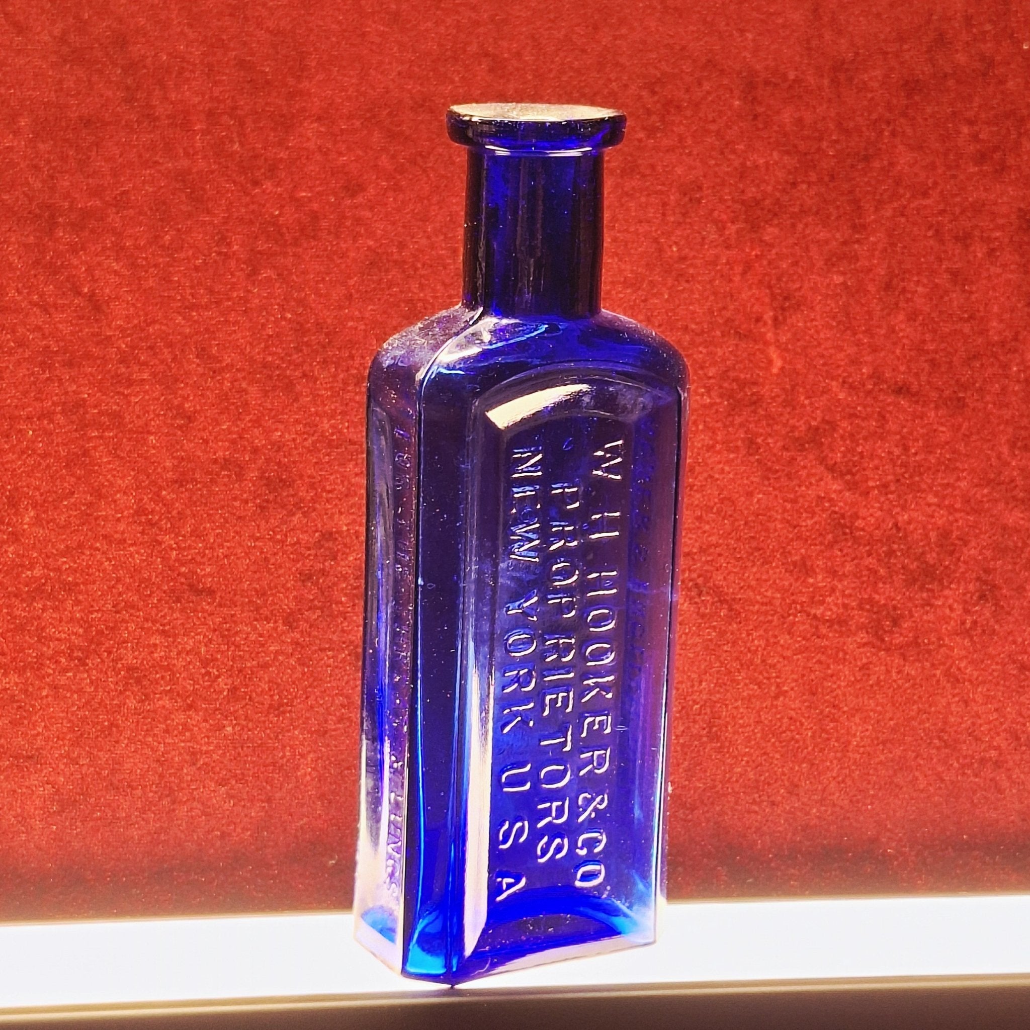 Antique Acker’s English Remedy Cobalt Blue Medicine Bottle – W.H. Hooker & Co. New York, 1800s Patent Medicine - Exquisite Dark Curio