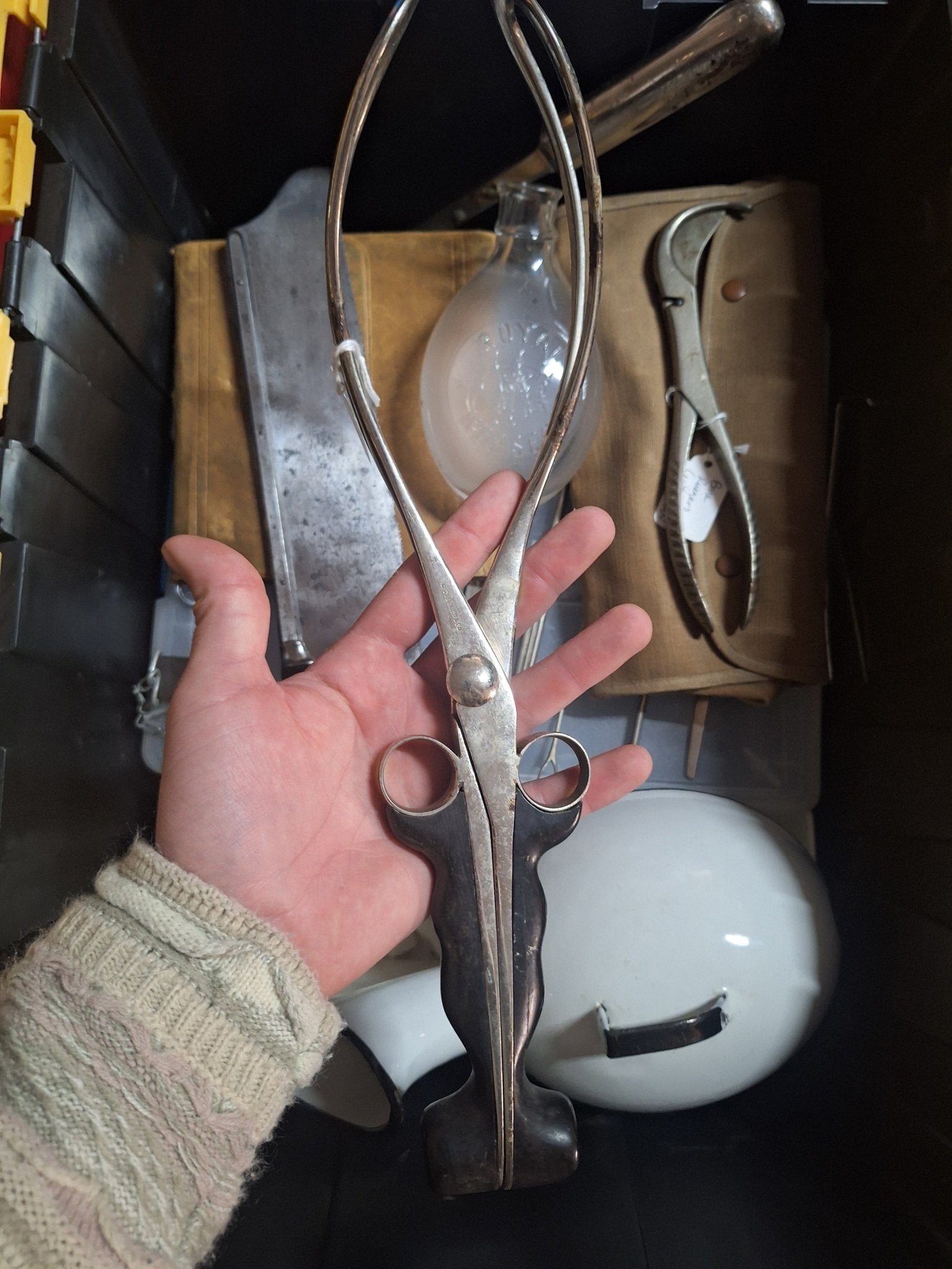 Antique Birthing Forceps - Late 19th Century - Exquisite Dark Curio