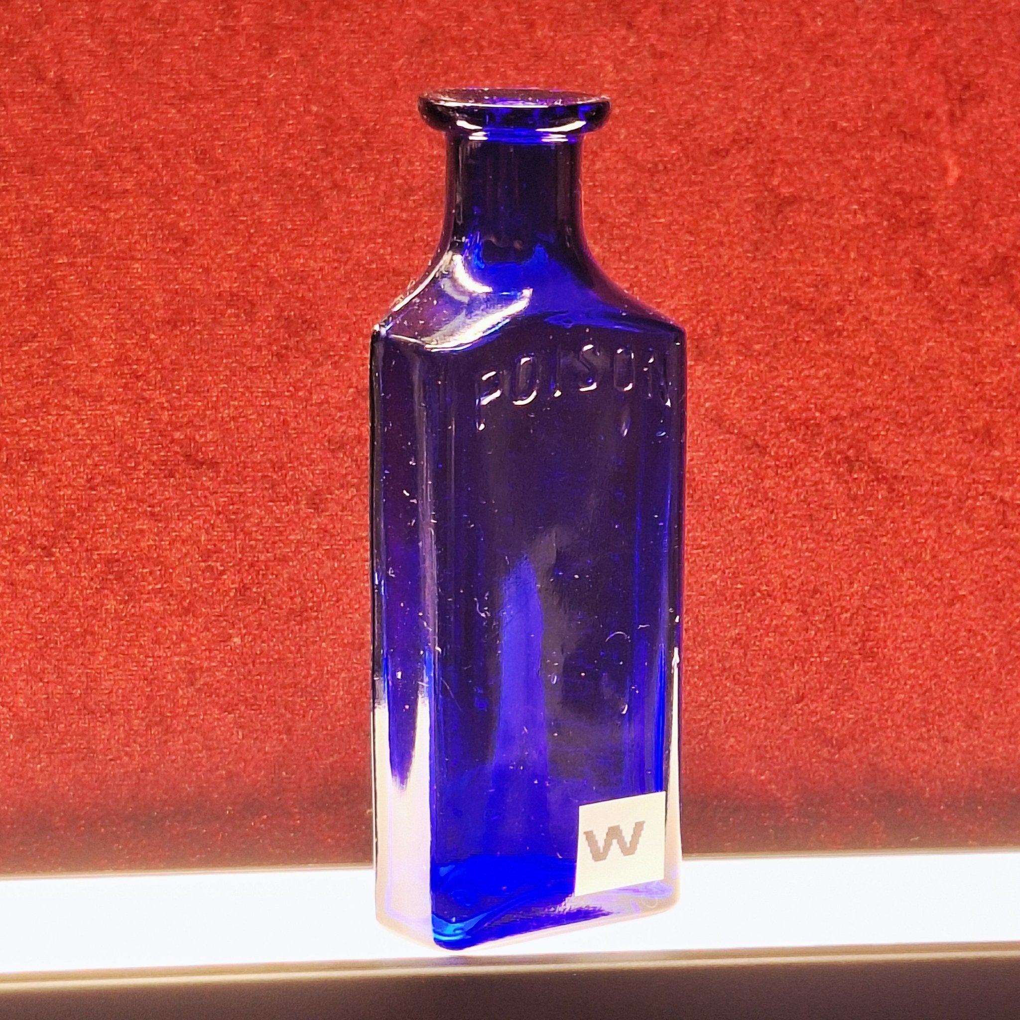 Antique Cobalt Poison Bottle, marked Caution, Not to be taken, and POISON | European Poison Bottle | 19th Century Bottle - Exquisite Dark Curio
