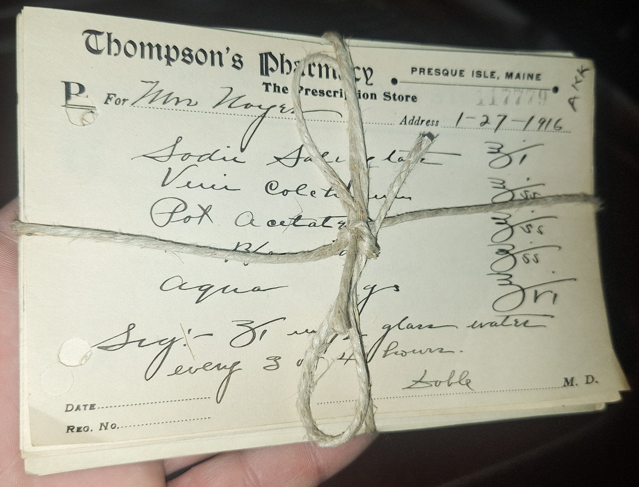 Antique Early 1900s Prescription Bundles - Exquisite Dark Curio