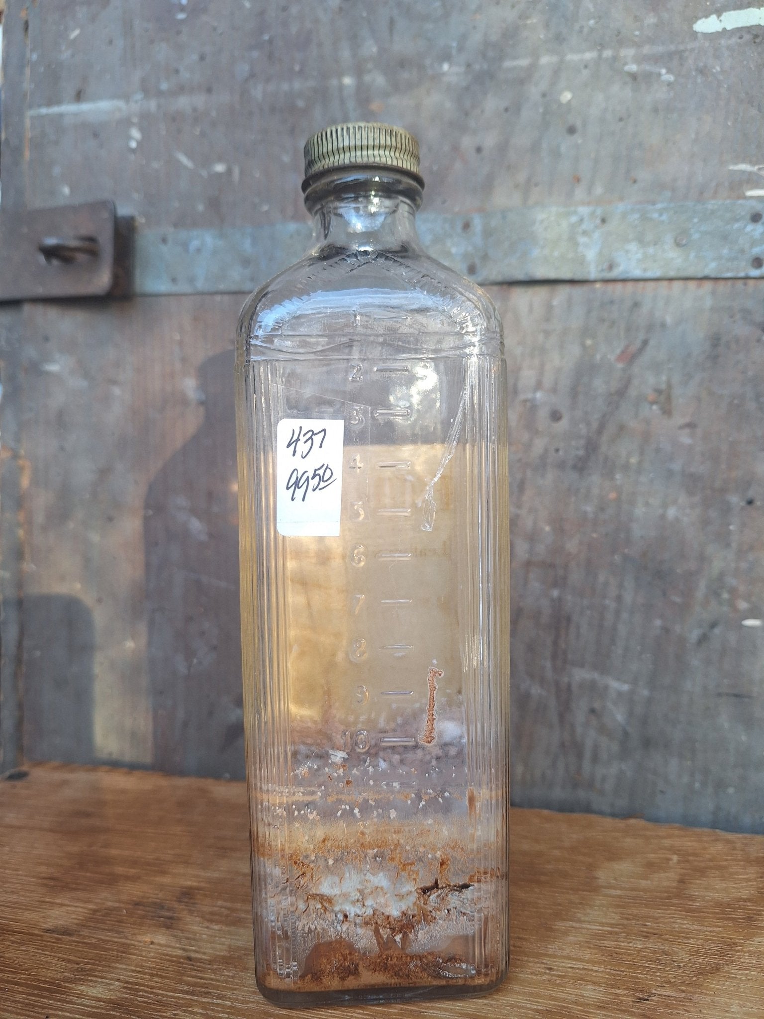 Antique ESCO - LECO Leathery Coagulum Embalming Bottle - Visceral Preservative - Exquisite Dark Curio