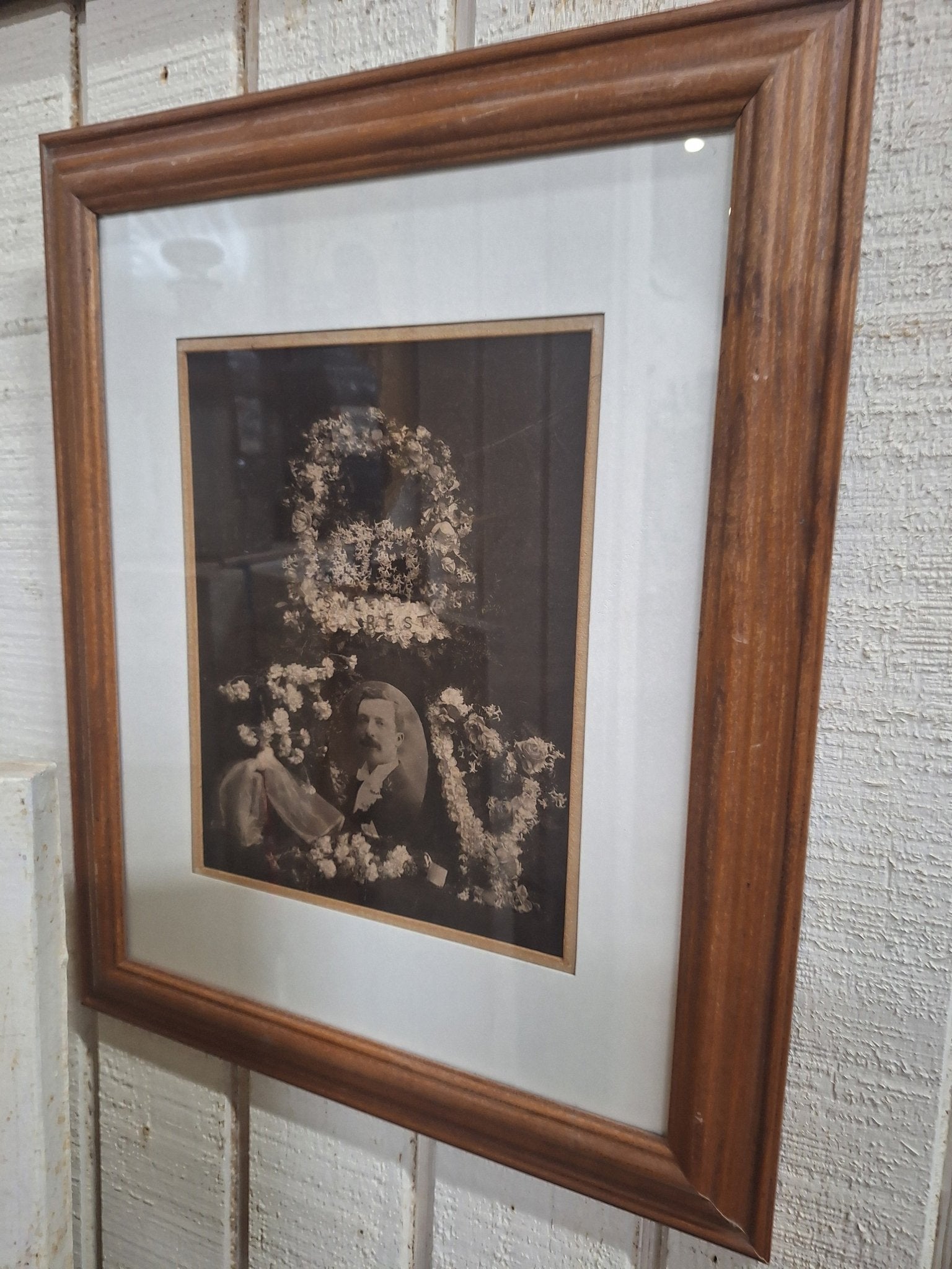 Antique Framed Memorial Photo - Exquisite Dark Curio