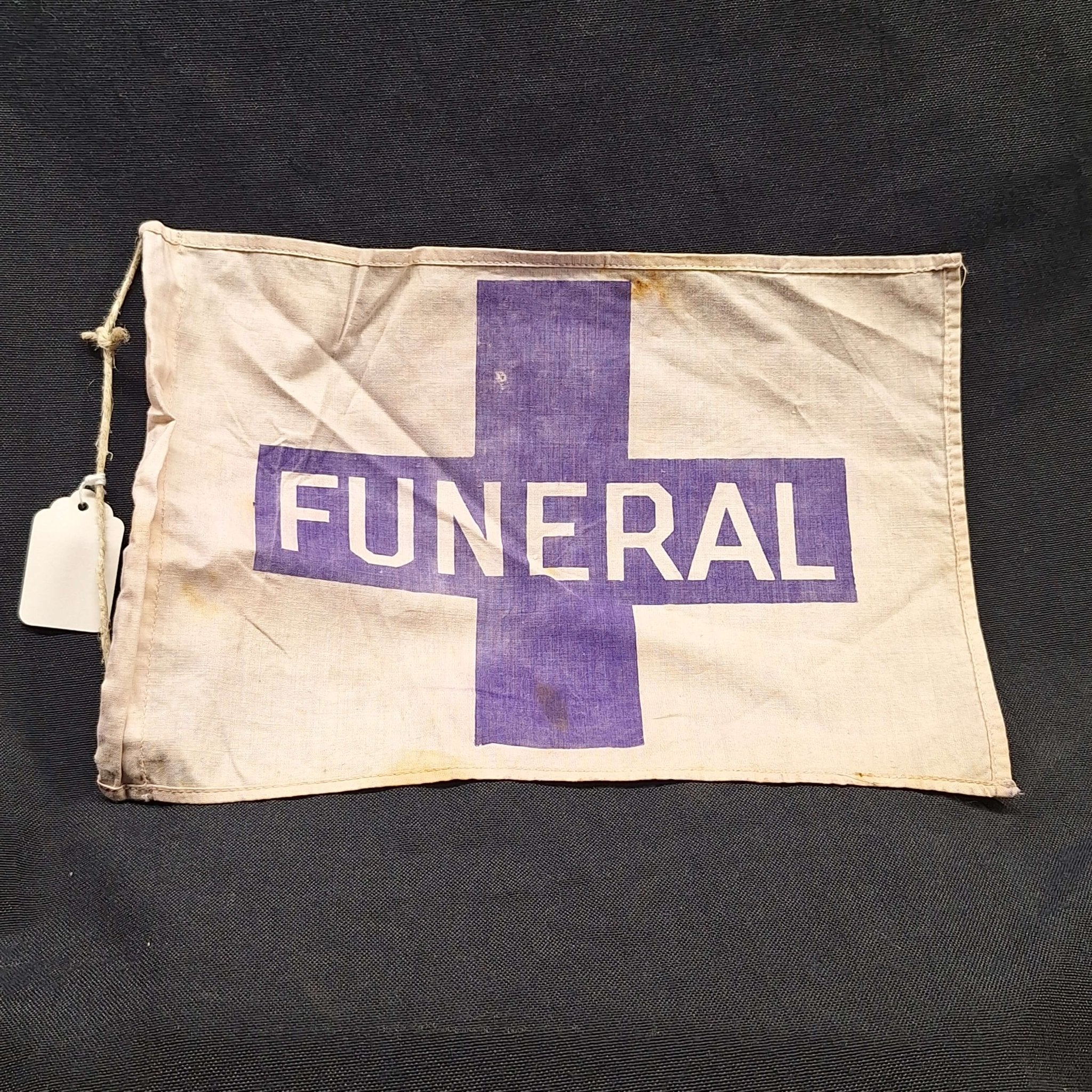 Antique Funeral Home Flag - Exquisite Dark Curio