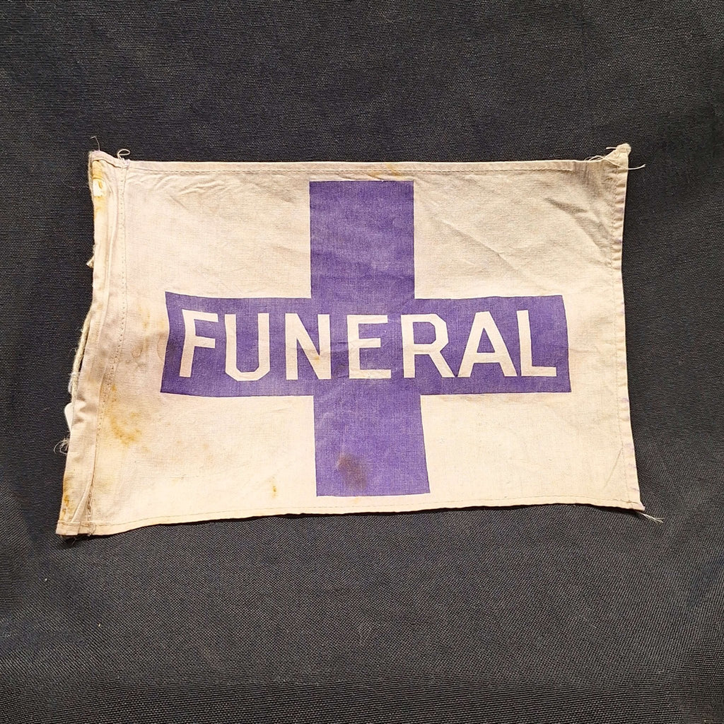 Antique Funeral Home Flag - Exquisite Dark Curio