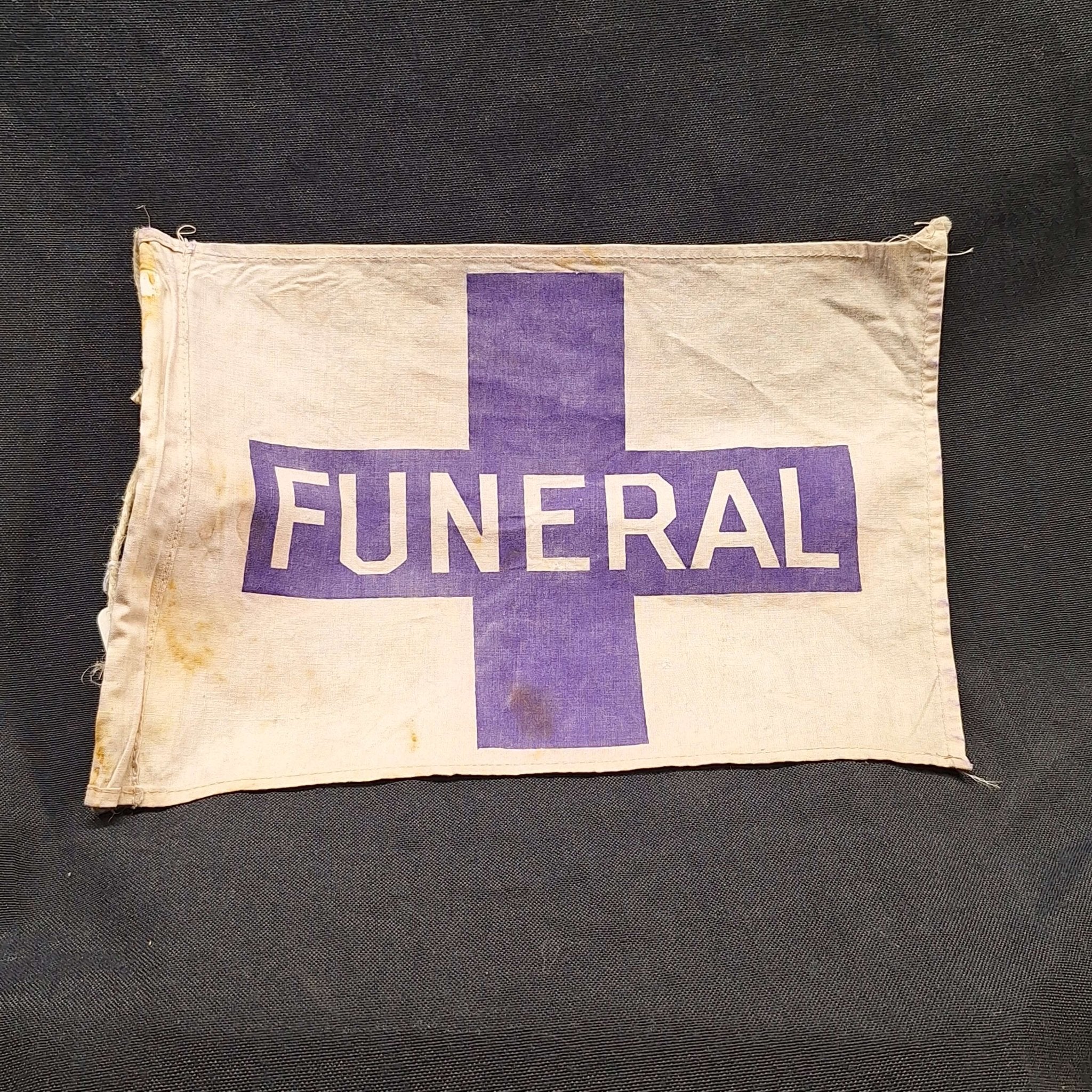 Antique Funeral Home Flag - Exquisite Dark Curio
