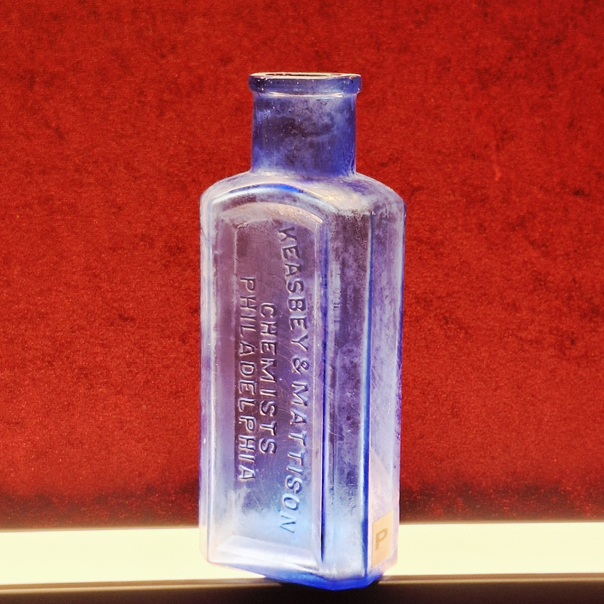 Antique Keasbey & Mattison Cobalt Blue Chemist Bottle – Philadelphia & Ambler, Late 1800s - Exquisite Dark Curio
