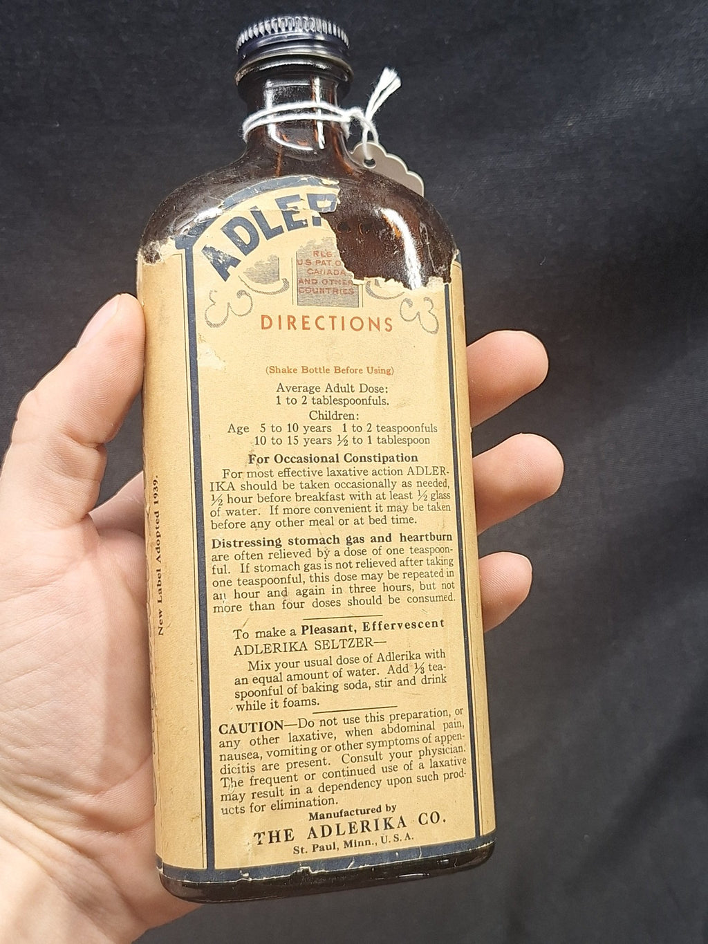 Antique Quack Medicine - Adler - I - Ka Carminative Evacuant - Exquisite Dark Curio