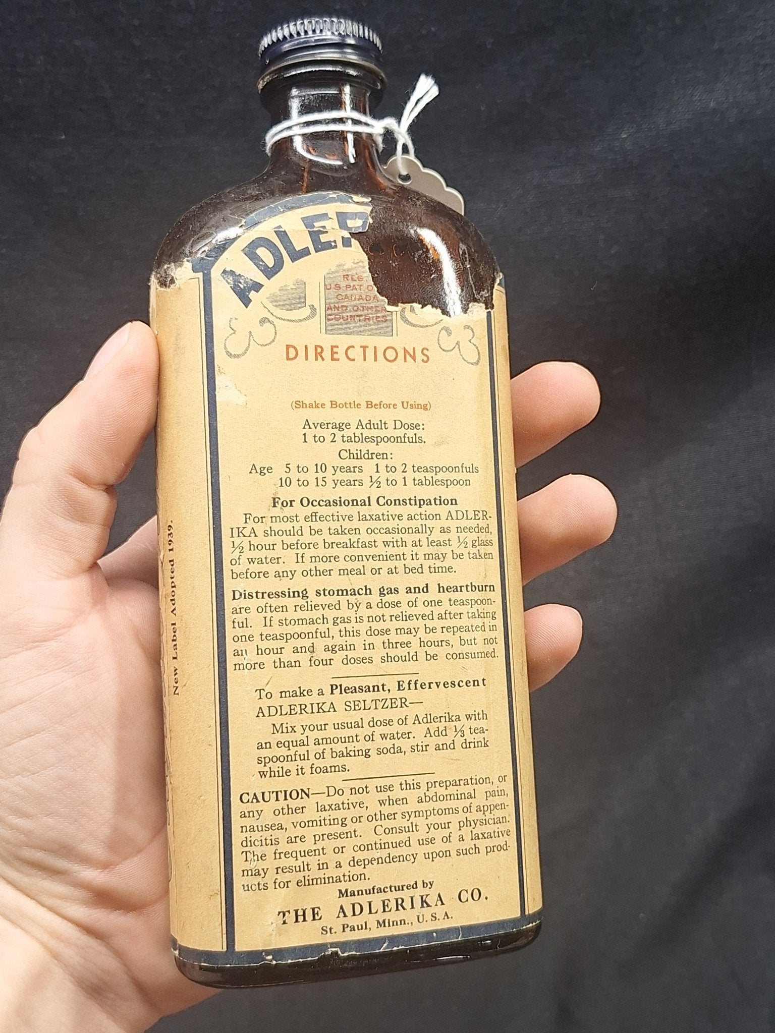 Antique Quack Medicine - Adler - I - Ka Carminative Evacuant - Exquisite Dark Curio
