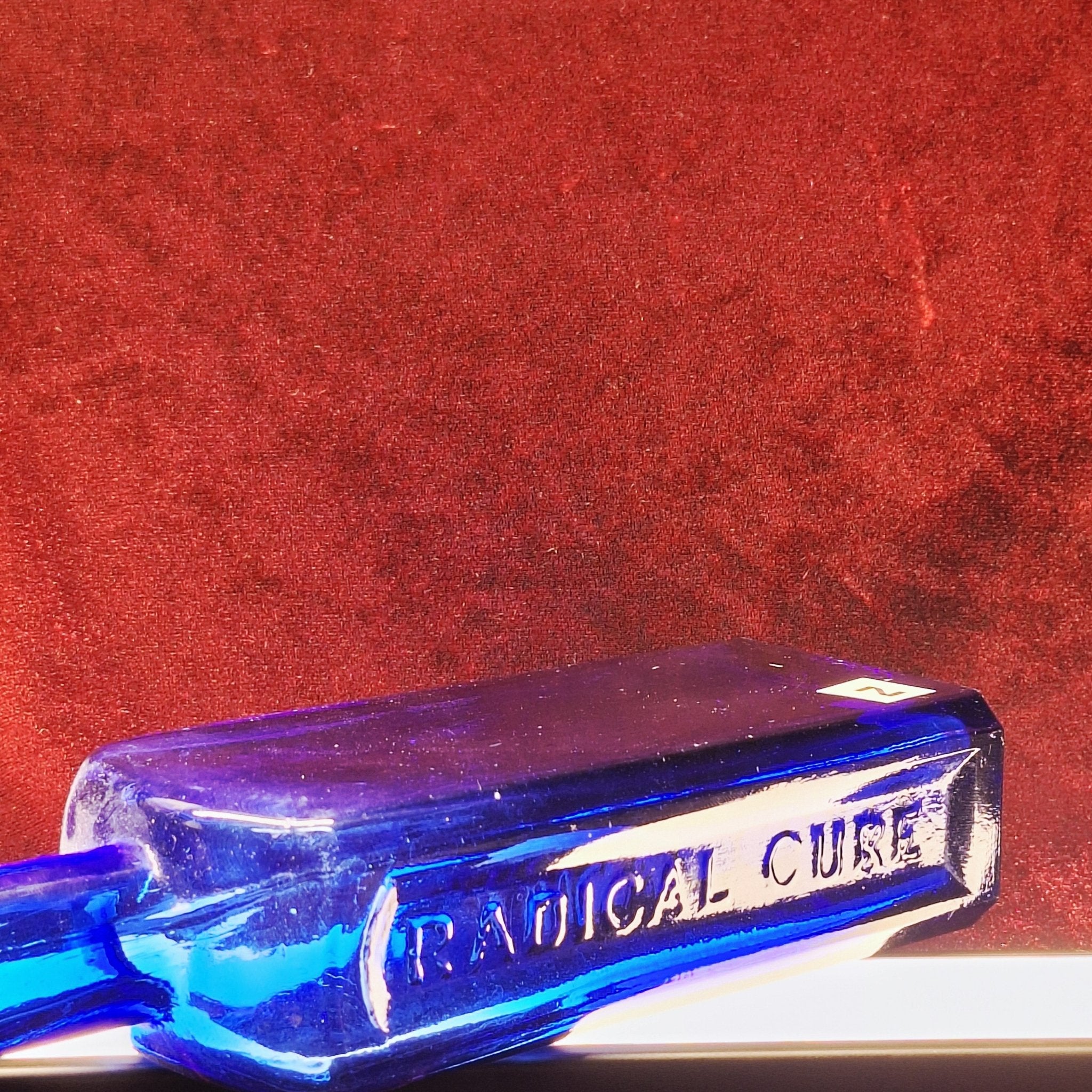 Antique Sanford’s Radical Cure Cobalt Blue Bottle – Late 19th Century Patent Medicine - Exquisite Dark Curio