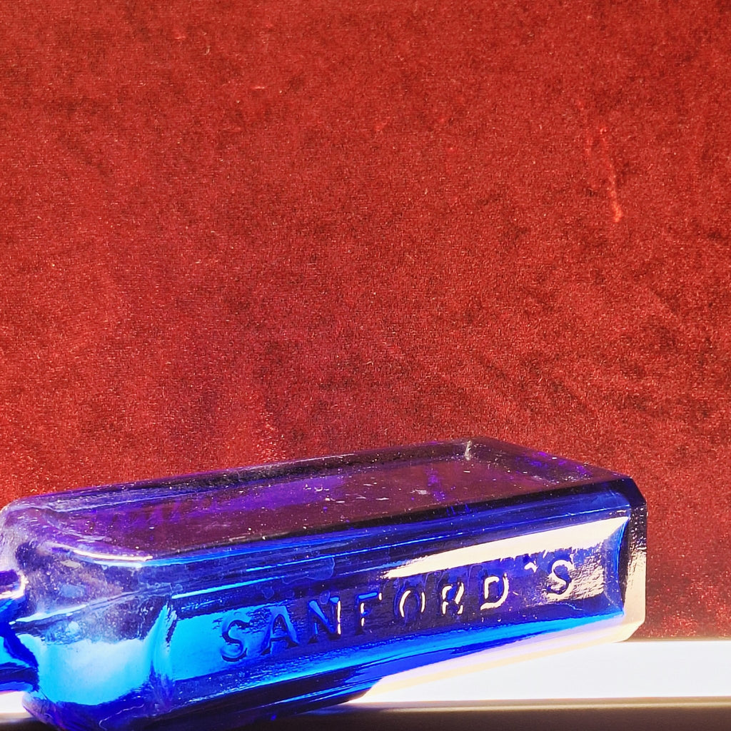 Antique Sanford’s Radical Cure Cobalt Blue Bottle – Late 19th Century Patent Medicine - Exquisite Dark Curio