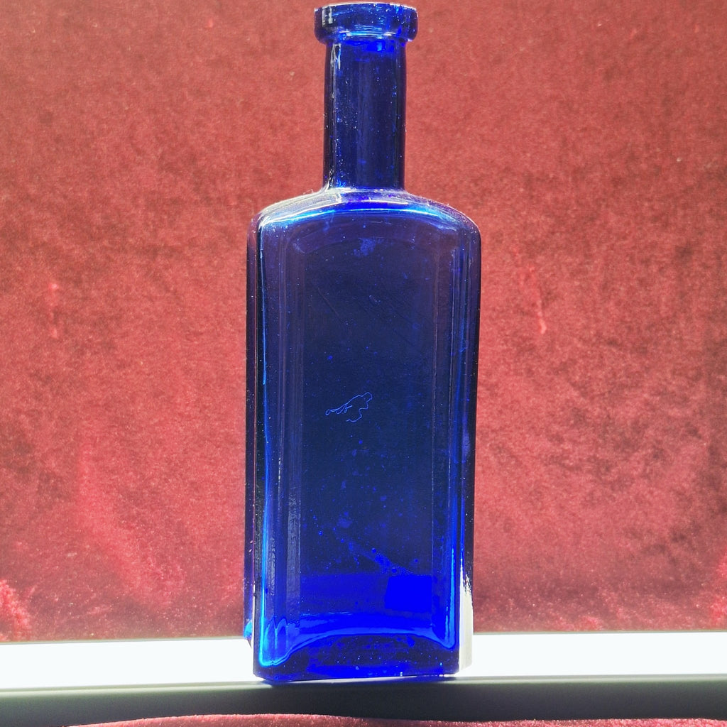 Antique Sanford’s Radical Cure Cobalt Blue Bottle – Late 19th Century Patent Medicine - Exquisite Dark Curio