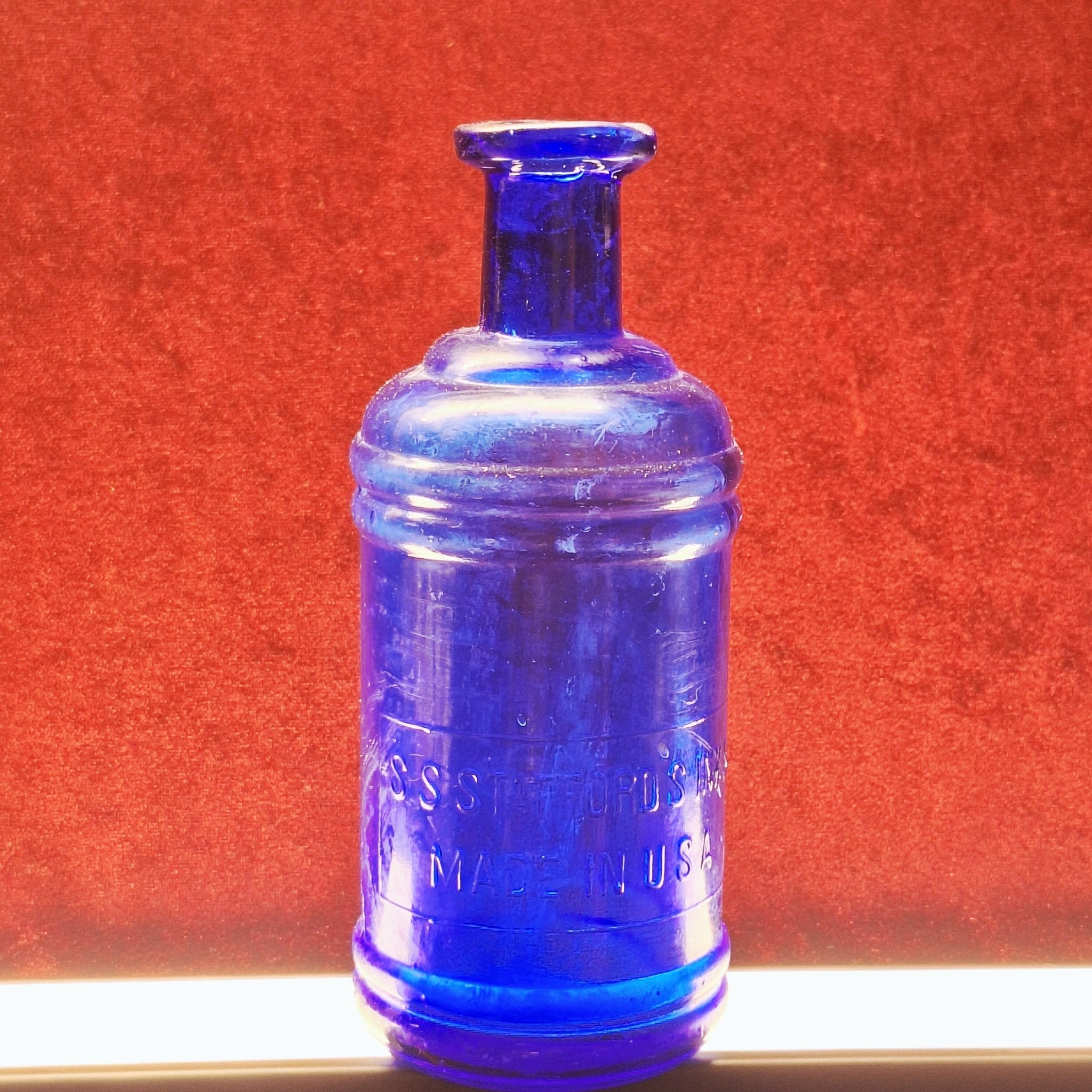 Antique S.S. Stafford’s Inks Master Bottle – Early 1900s Writing Desk Glass Collectible - Exquisite Dark Curio