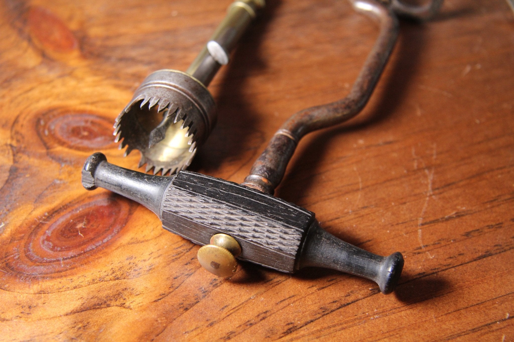 Antique Trephine Skull Drill & Tooth Key Set Ebony Interchangeable Handle - Exquisite Dark Curio