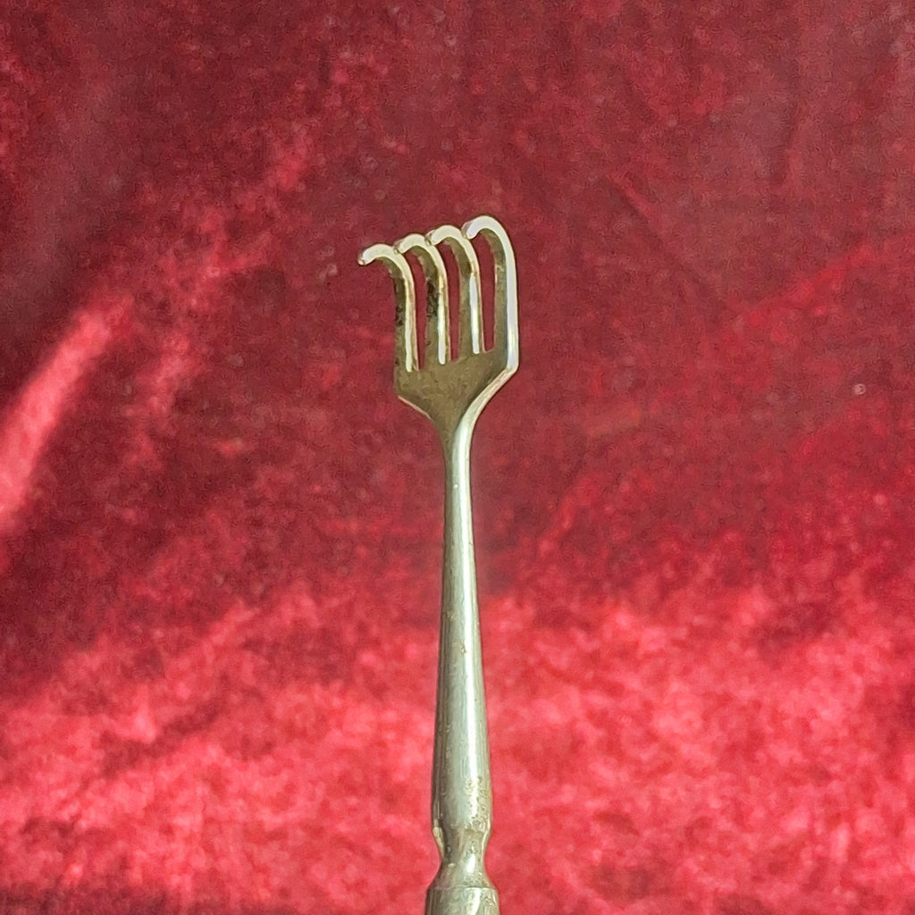 Antique Volkmann’s Sharp Retractor – Nickel - Plated Surgical Rake (1880–1930) Hooked - Exquisite Dark Curio