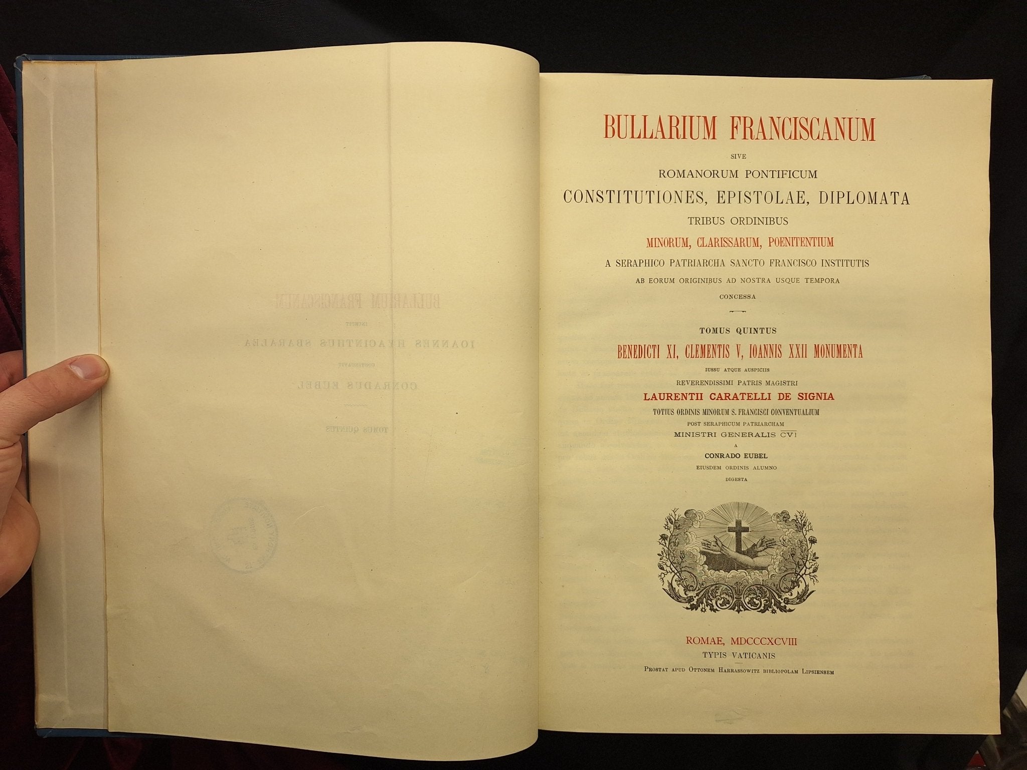 BULLARIUM FRANCISCANUM - 1898 - Catholic - Latin - John XXII - Clement V - Exquisite Dark Curio