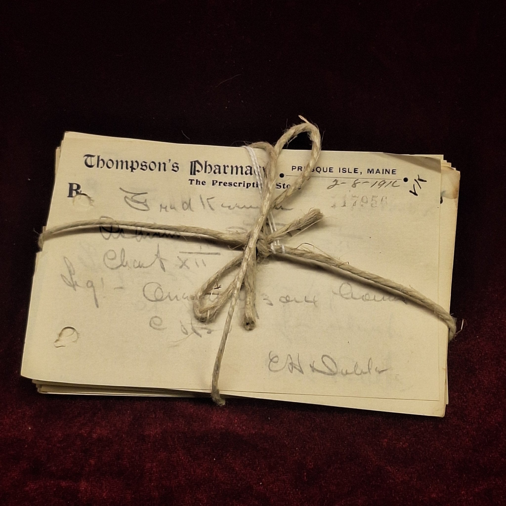 Bundle of 25 Miscellaneous Antique Handwritten Prescriptions, Pharmacy Ephemera | Early 20th Century - Exquisite Dark Curio