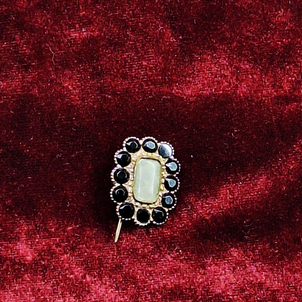 c1828 Georgian Mourning Hair Brooch - Exquisite Dark Curio