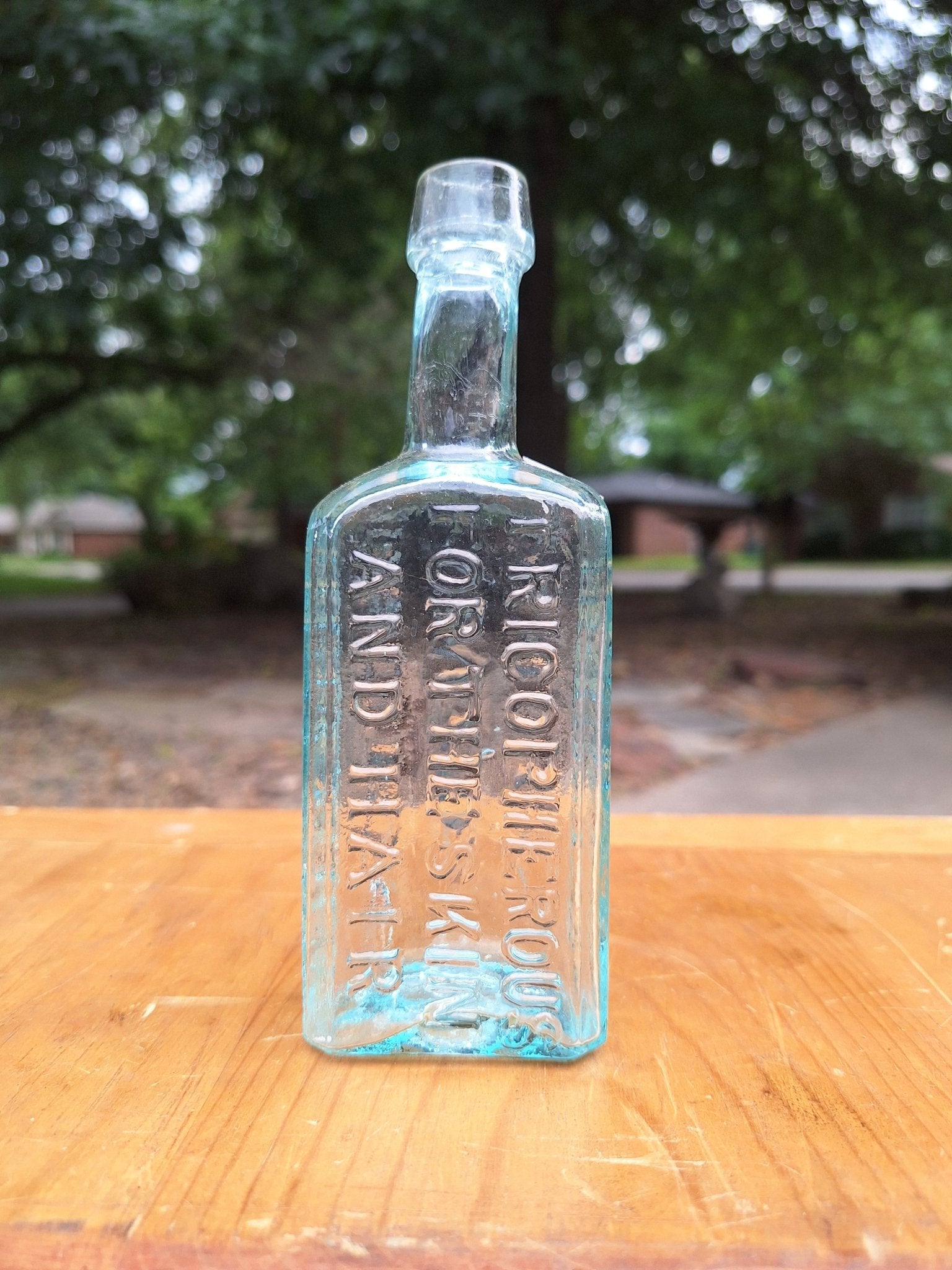 c1870s Barry's Tricopherous For The Skin and Hair Pontil Bottle | Antique Apothecary - Exquisite Dark Curio