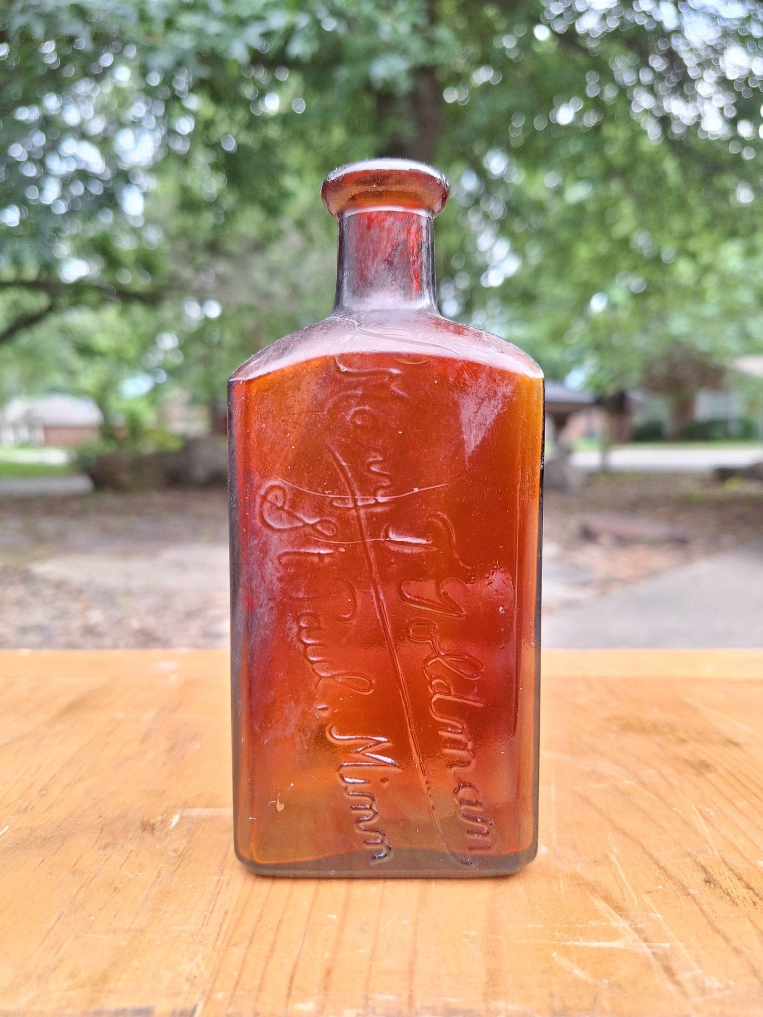 c1900 Goldman Amber Bottle MN | Antique Apothecary - Exquisite Dark Curio