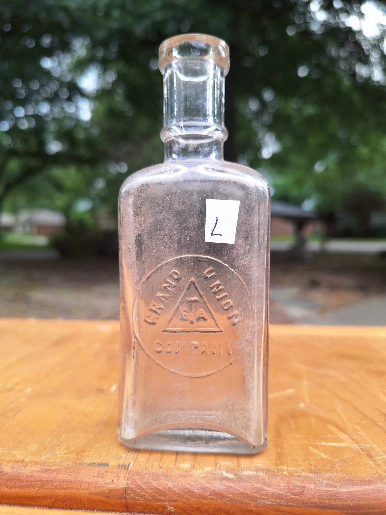 c1900 Grand Union Tea Co. Bottle | Antique Apothecary - Exquisite Dark Curio