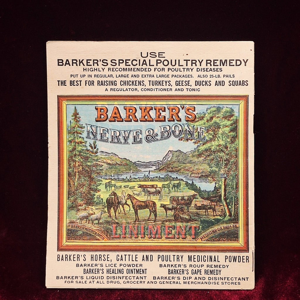c1918 Barkers Liniment Almanac & Cookbook - Medicine Advertisements - Exquisite Dark Curio