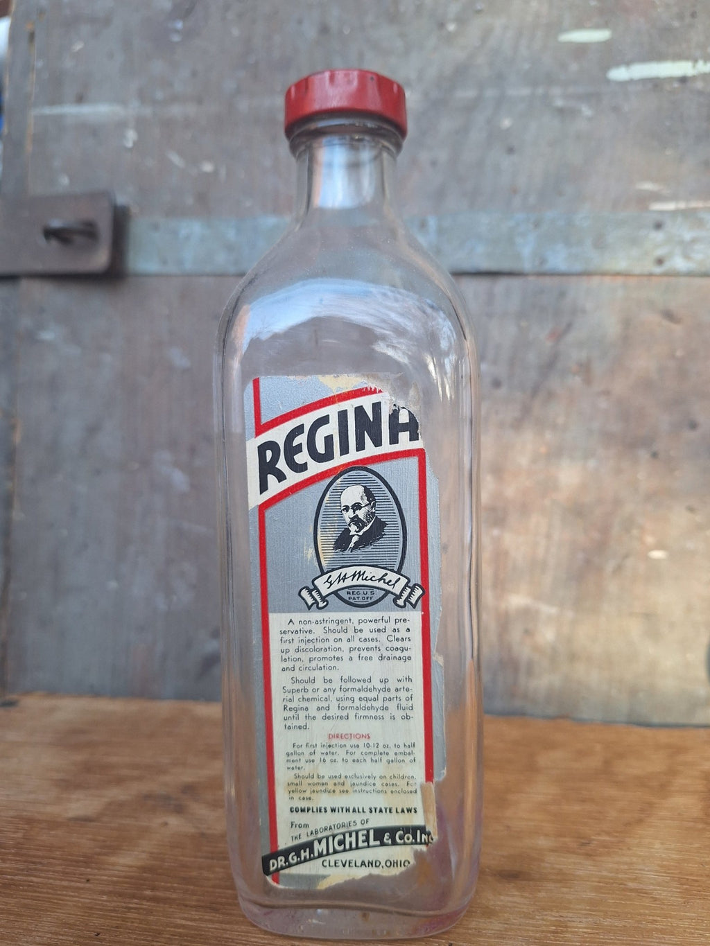 c1920's Regina Embalming Bottle Dr. D.H. Michel & Co. - Exquisite Dark Curio