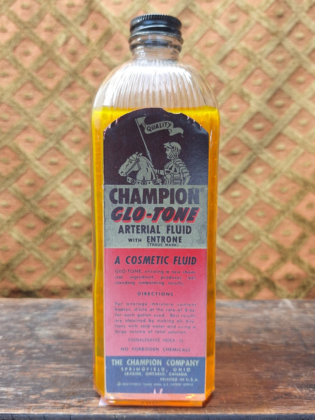 Champion Glo - Tone Antique Embalming Bottle - Exquisite Dark Curio