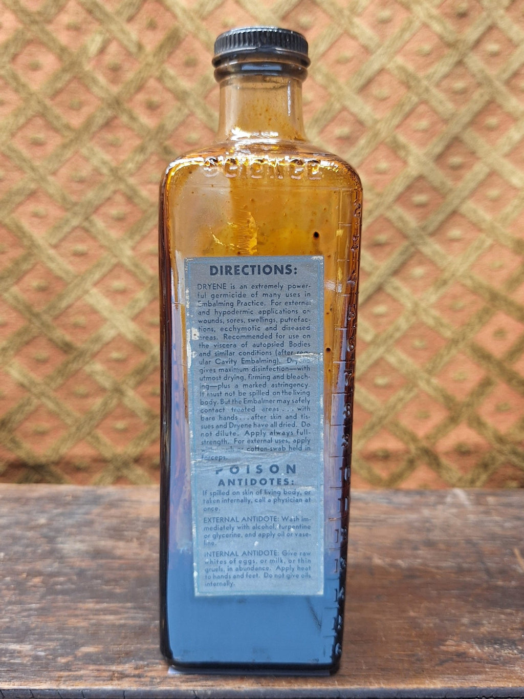 Dodge Dryene Antique Glass Embalming Bottle - Exquisite Dark Curio
