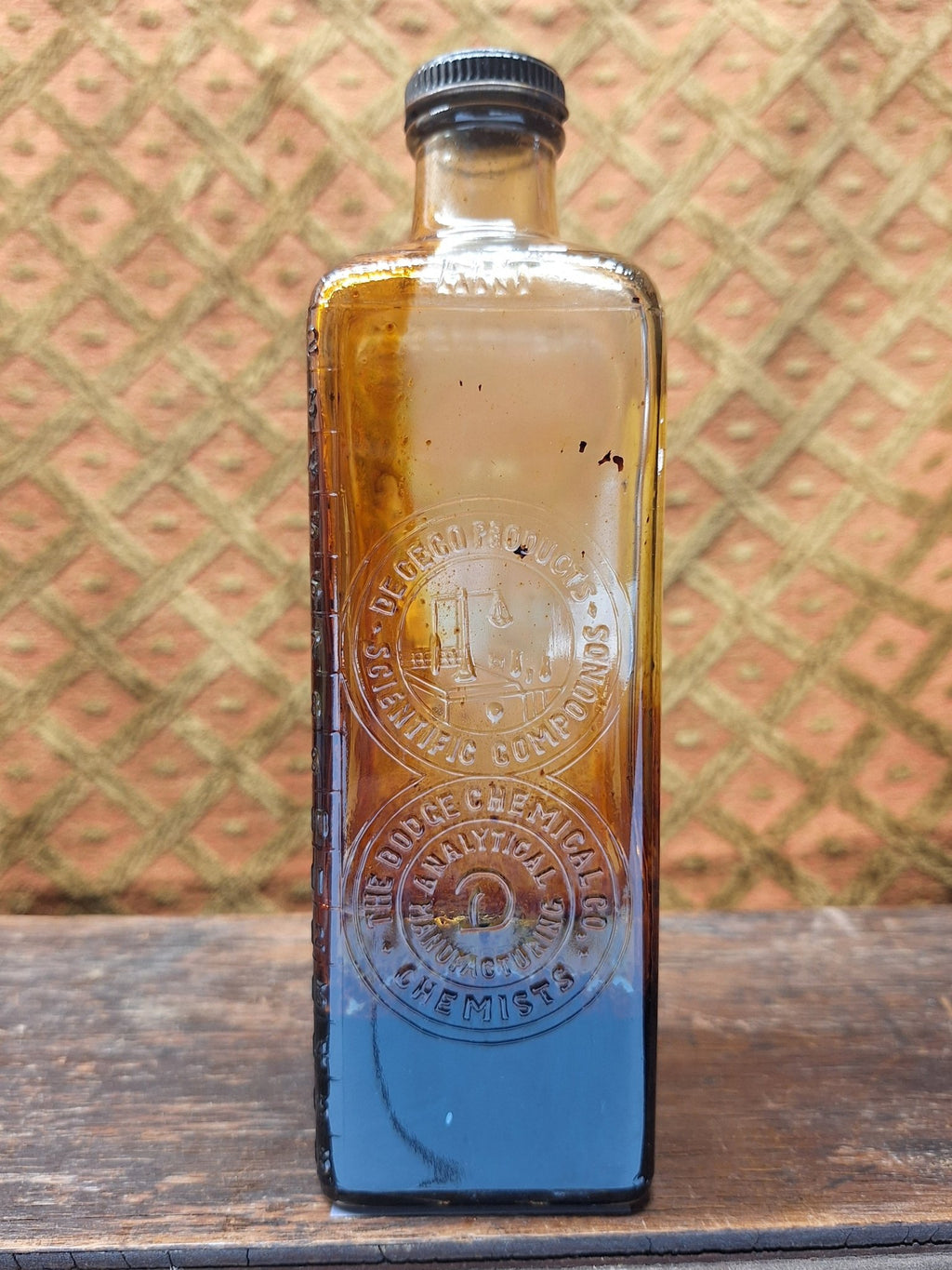 Dodge Dryene Antique Glass Embalming Bottle - Exquisite Dark Curio