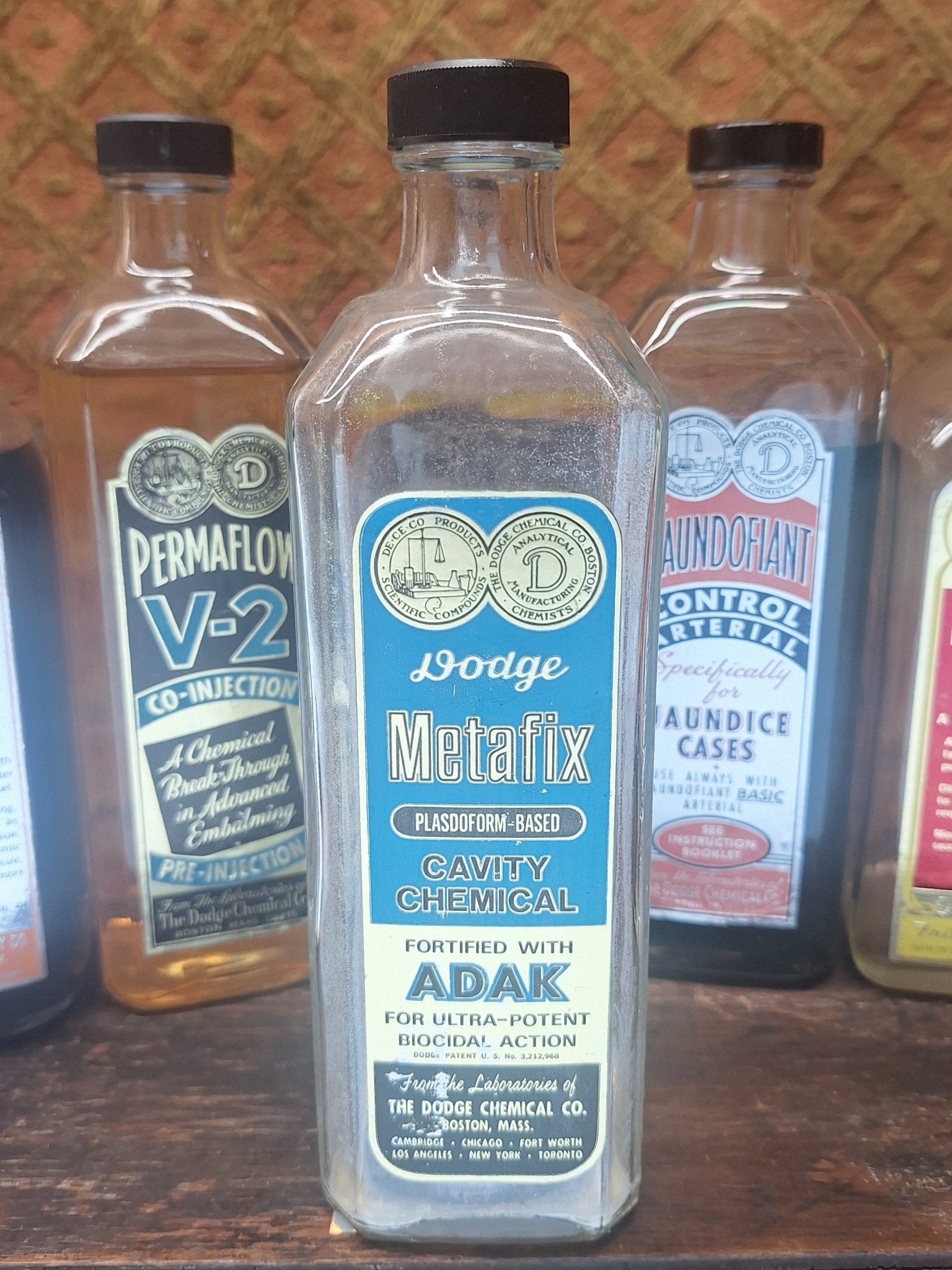 Dodge Metafix Antique Glass Embalming Bottle - Exquisite Dark Curio