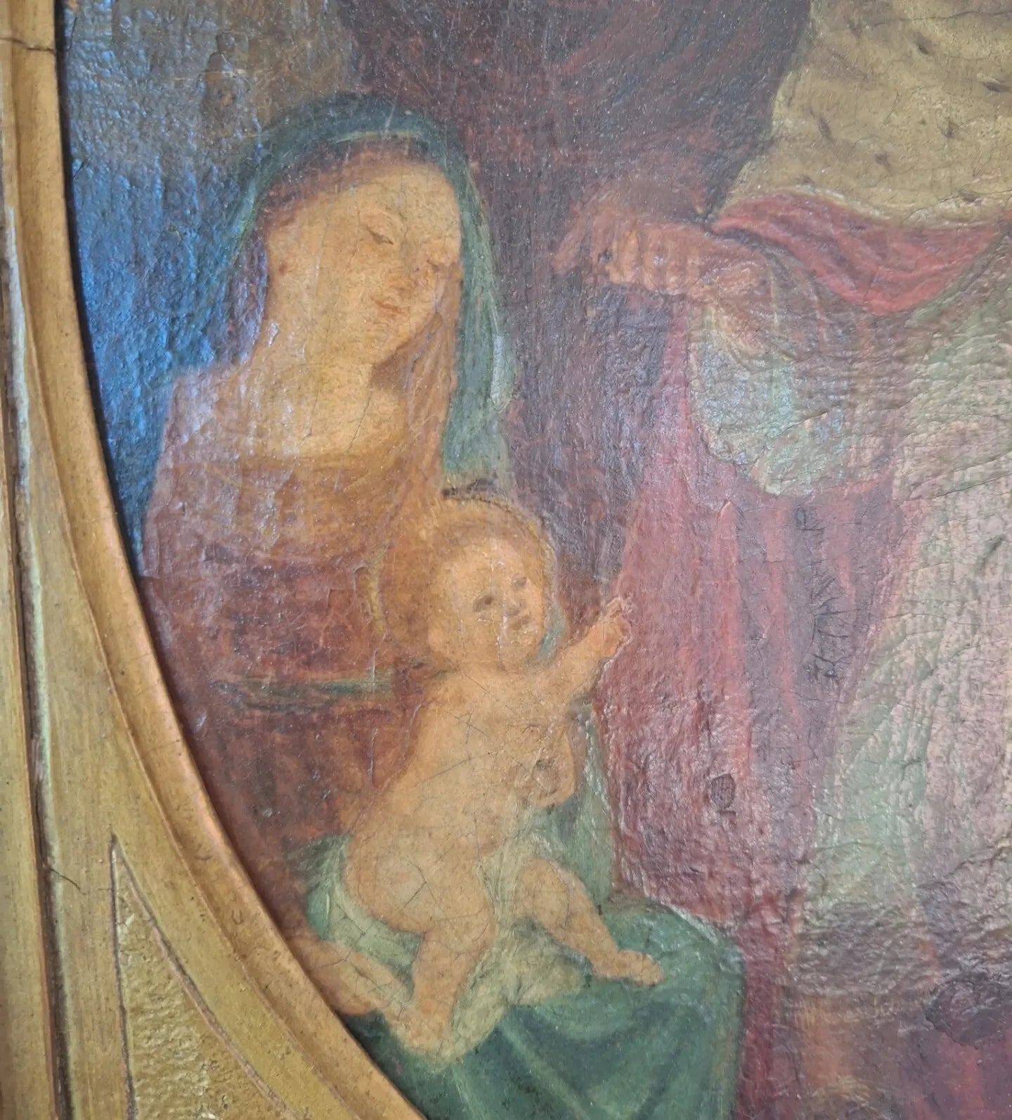 Early 19th Century 'Adoration of the Magi' Christ and Madonna Oil Painting - Exquisite Dark Curio