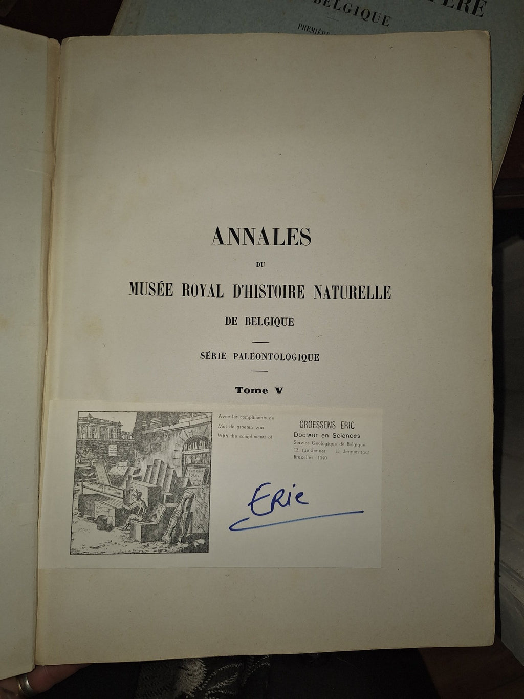 Faune du Calcaire Carbonifere de la Belgique Book V 1st ed 1880, 2 Books - Exquisite Dark Curio