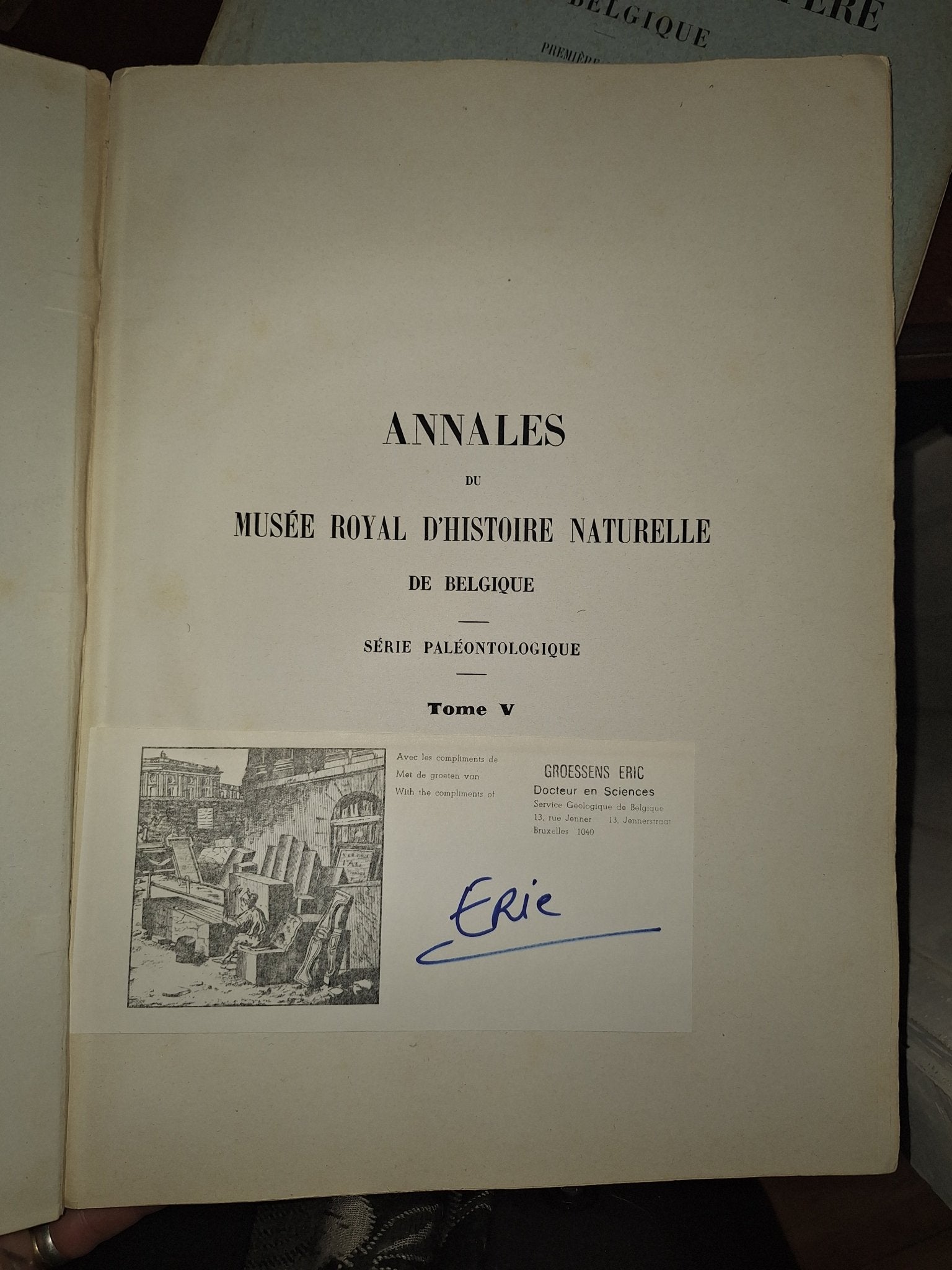Faune du Calcaire Carbonifere de la Belgique Book V 1st ed 1880, 2 Books - Exquisite Dark Curio