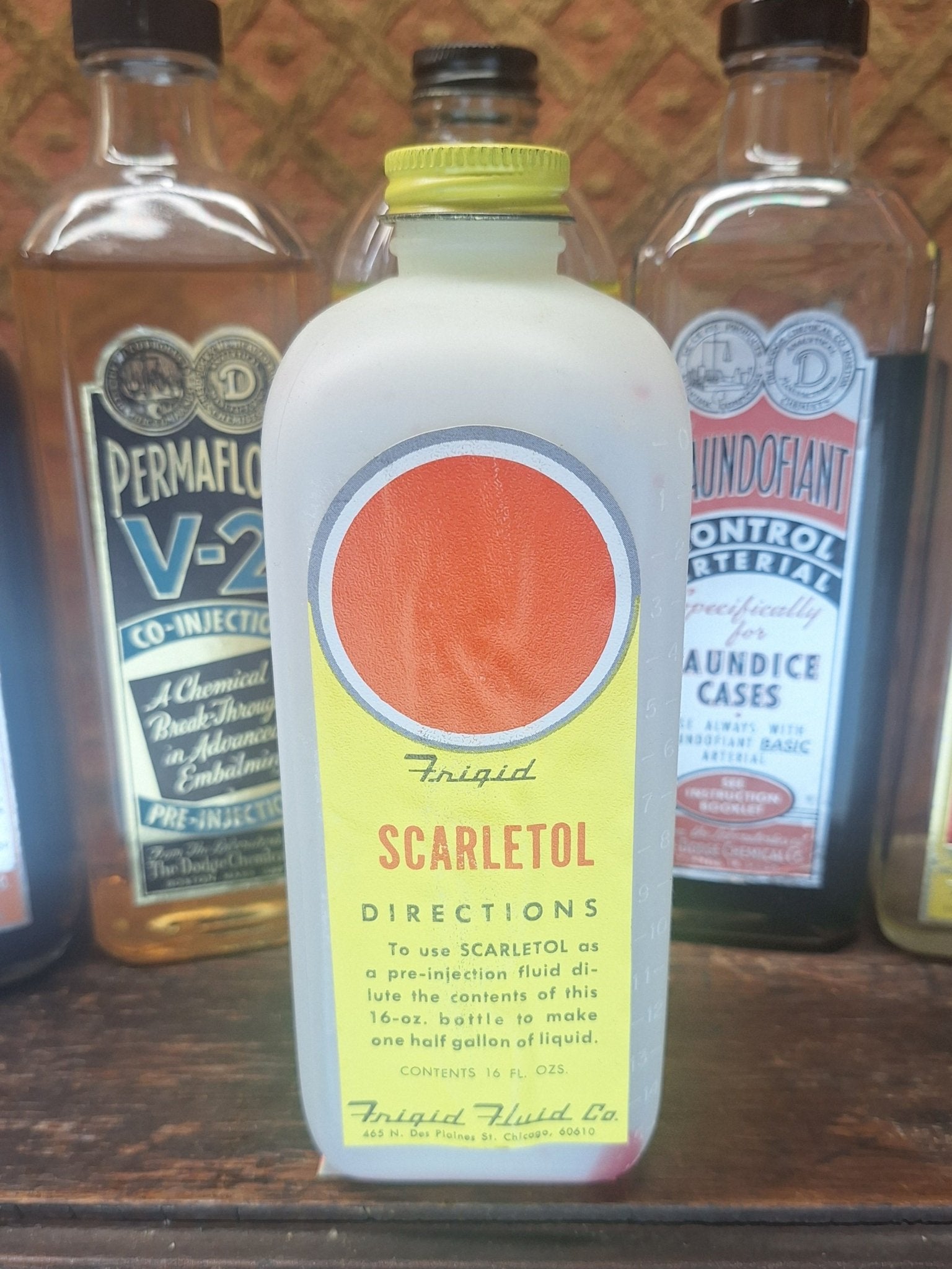 Frigid Scarletal Vintage Plastic Embalming Bottle - Exquisite Dark Curio
