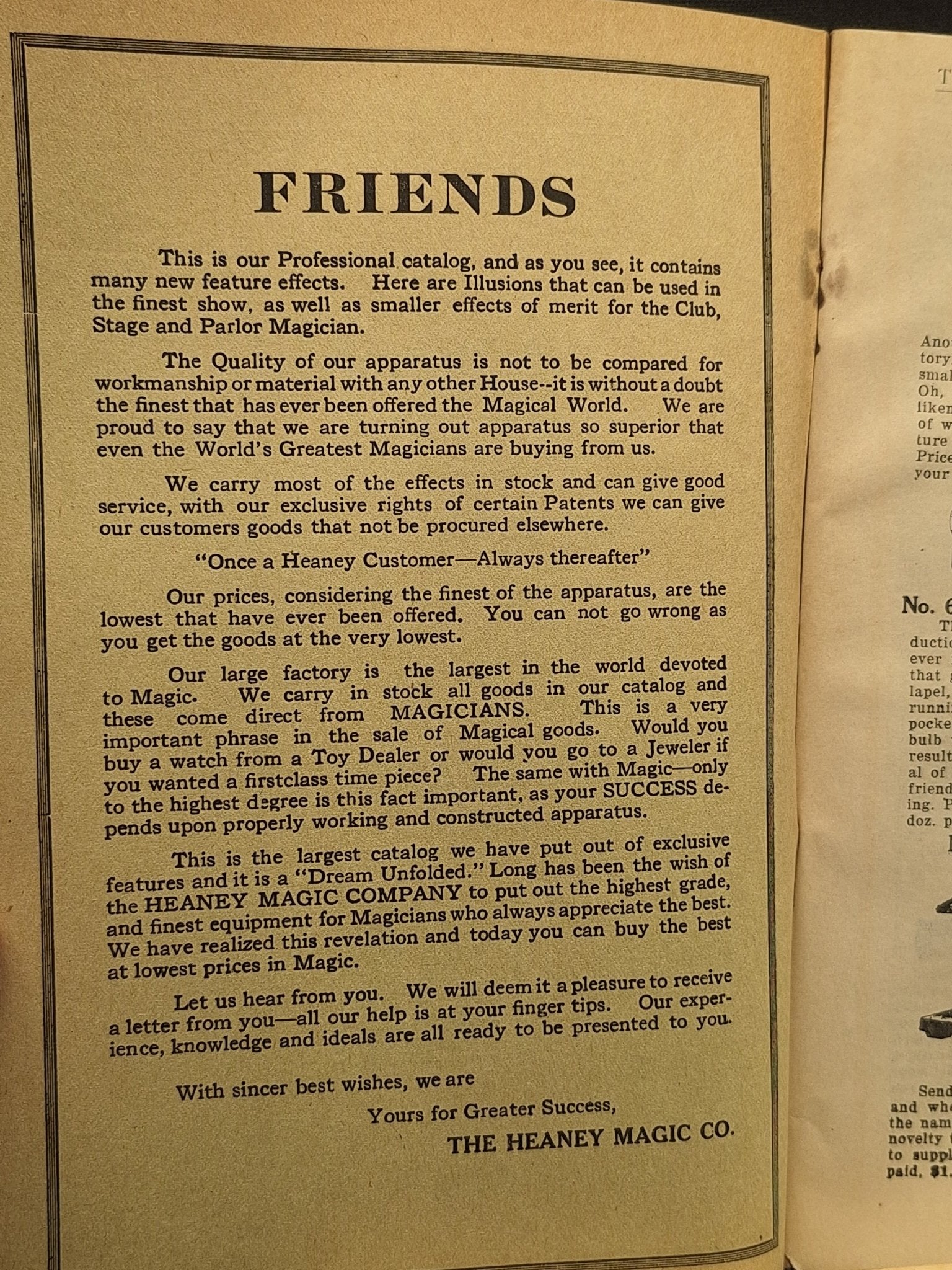 Heaney’s Professional Catalog Of Wonders 1924 Magic Book - Exquisite Dark Curio