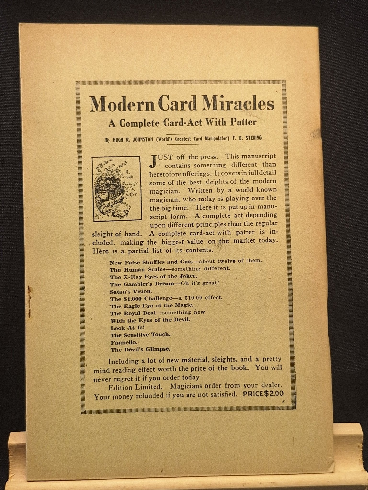 Heaney’s Professional Catalog Of Wonders 1924 Magic Book - Exquisite Dark Curio