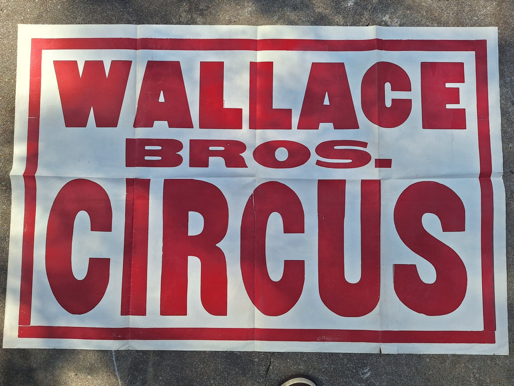 Large Paper Wallace Bro's Circus Poster c1950s - Exquisite Dark Curio