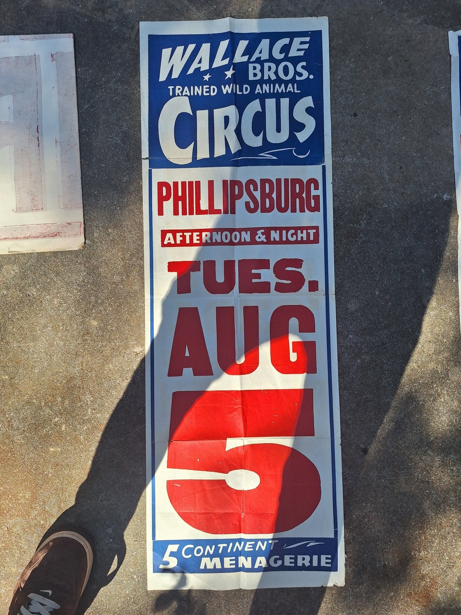 Large Paper Wallace Bro's Circus Poster c1950s - Exquisite Dark Curio